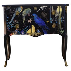 Gustavian Style Commode with Christian Lacroix Birds Design