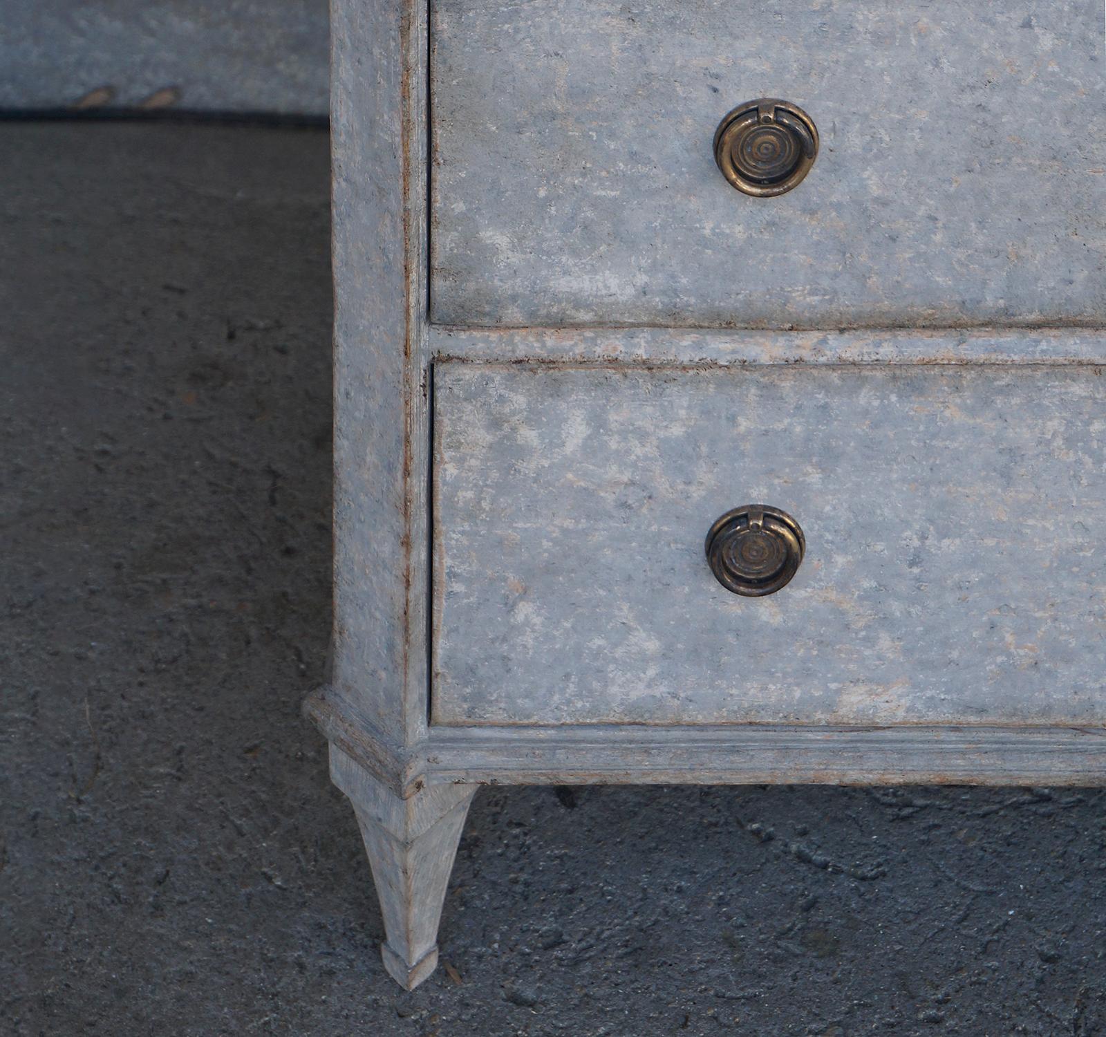 Wood Gustavian Style Commode with Fluted Detail