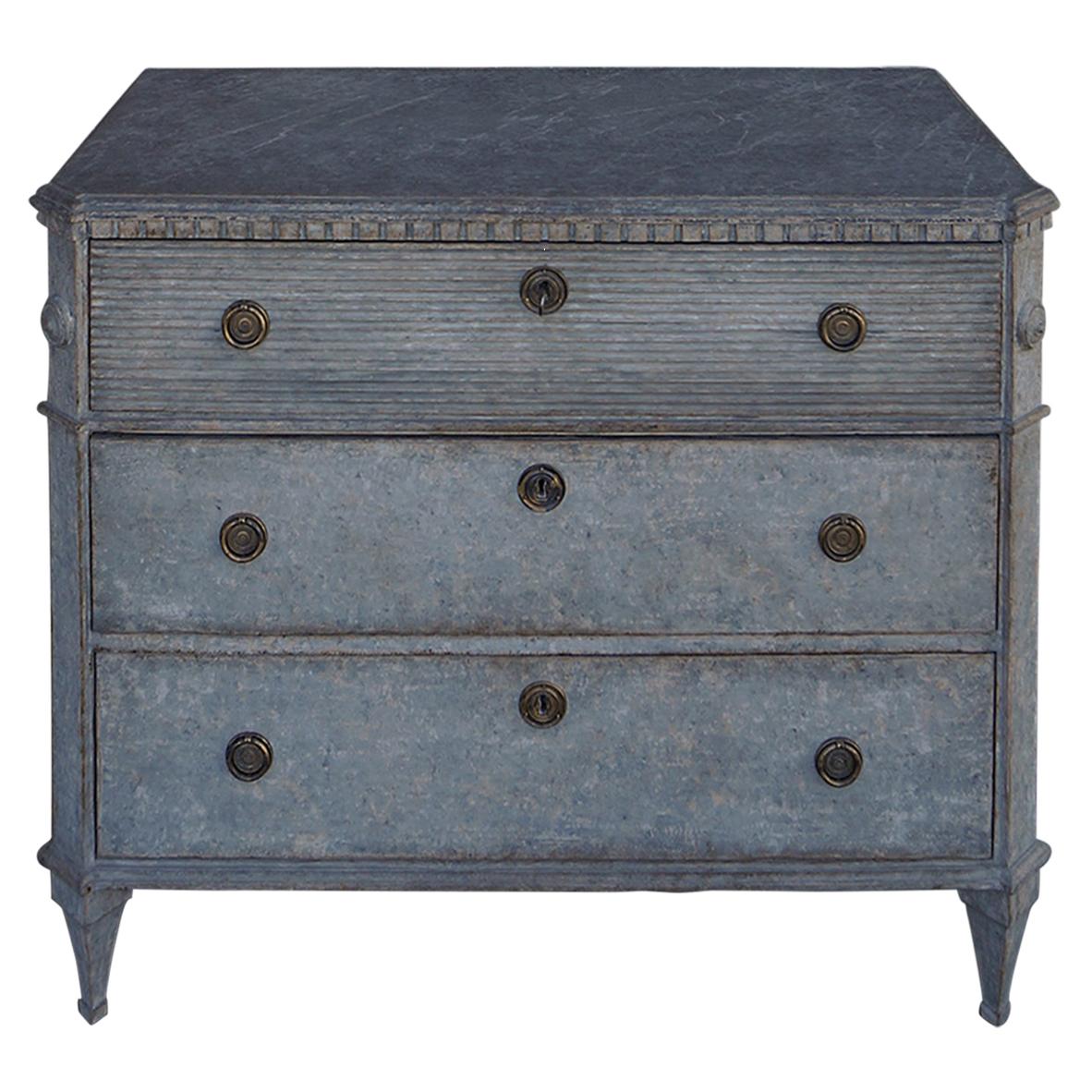 Gustavian Style Commode with Fluted Detail