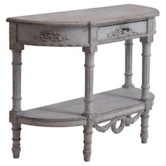 Gustavian Style Console Table, Richly Carved, Late 19th Century