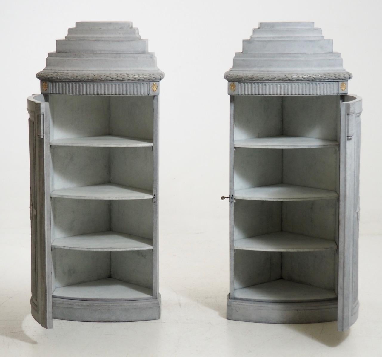 Gustavian Style Corner Cabinets 4