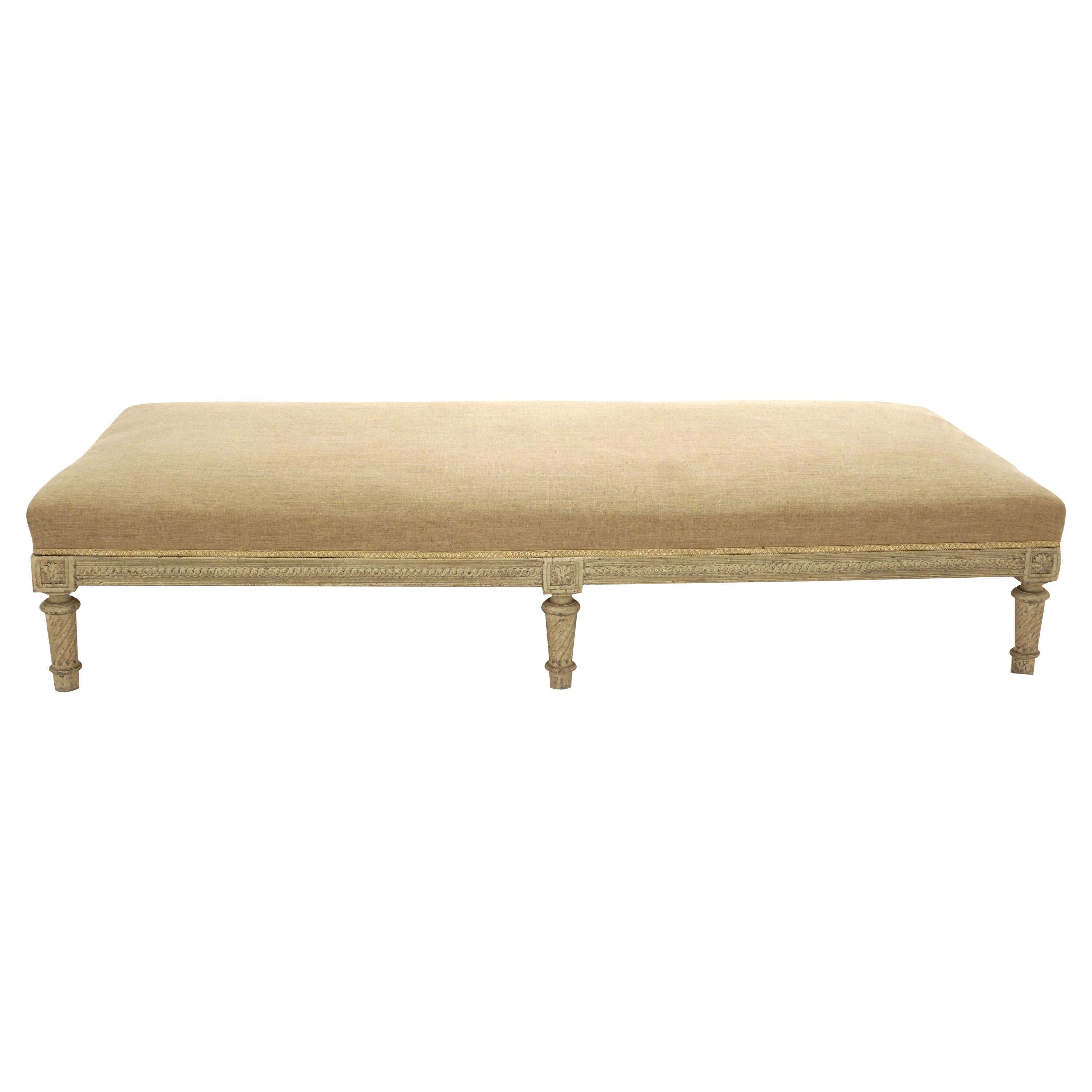 Gustavian Style Daybed in Grey/White Colors, Sweden, circa 1860-80 For Sale