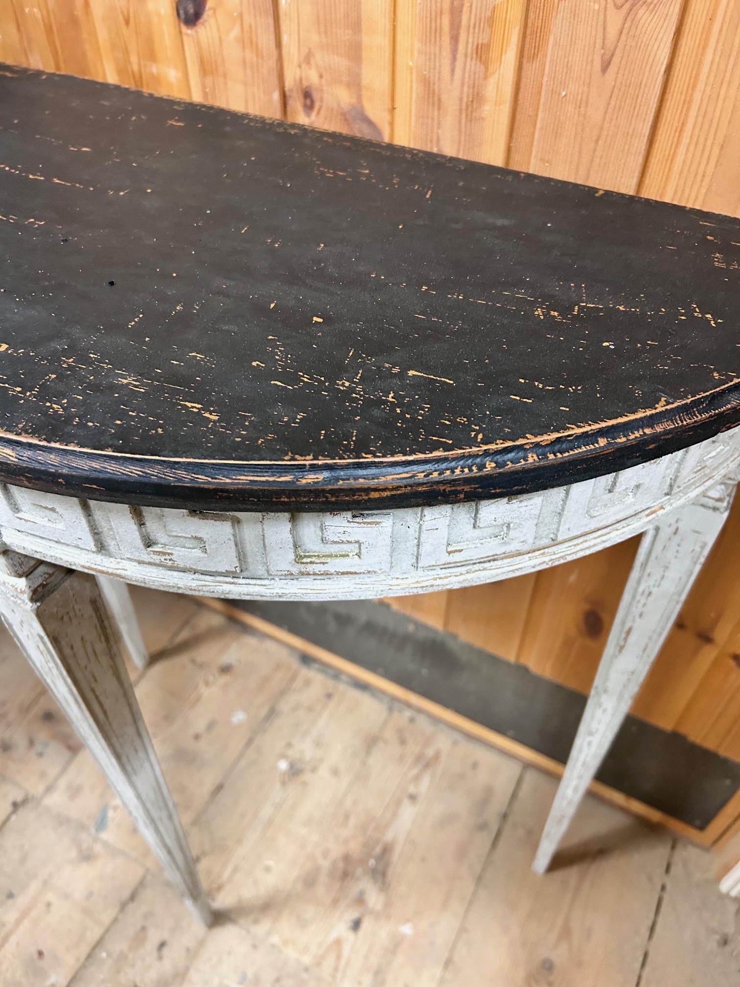 Table console Demilune de style gustavien Bon état - En vente à Kastrup, DK