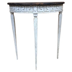Gustavian-Style Demilune Console Table