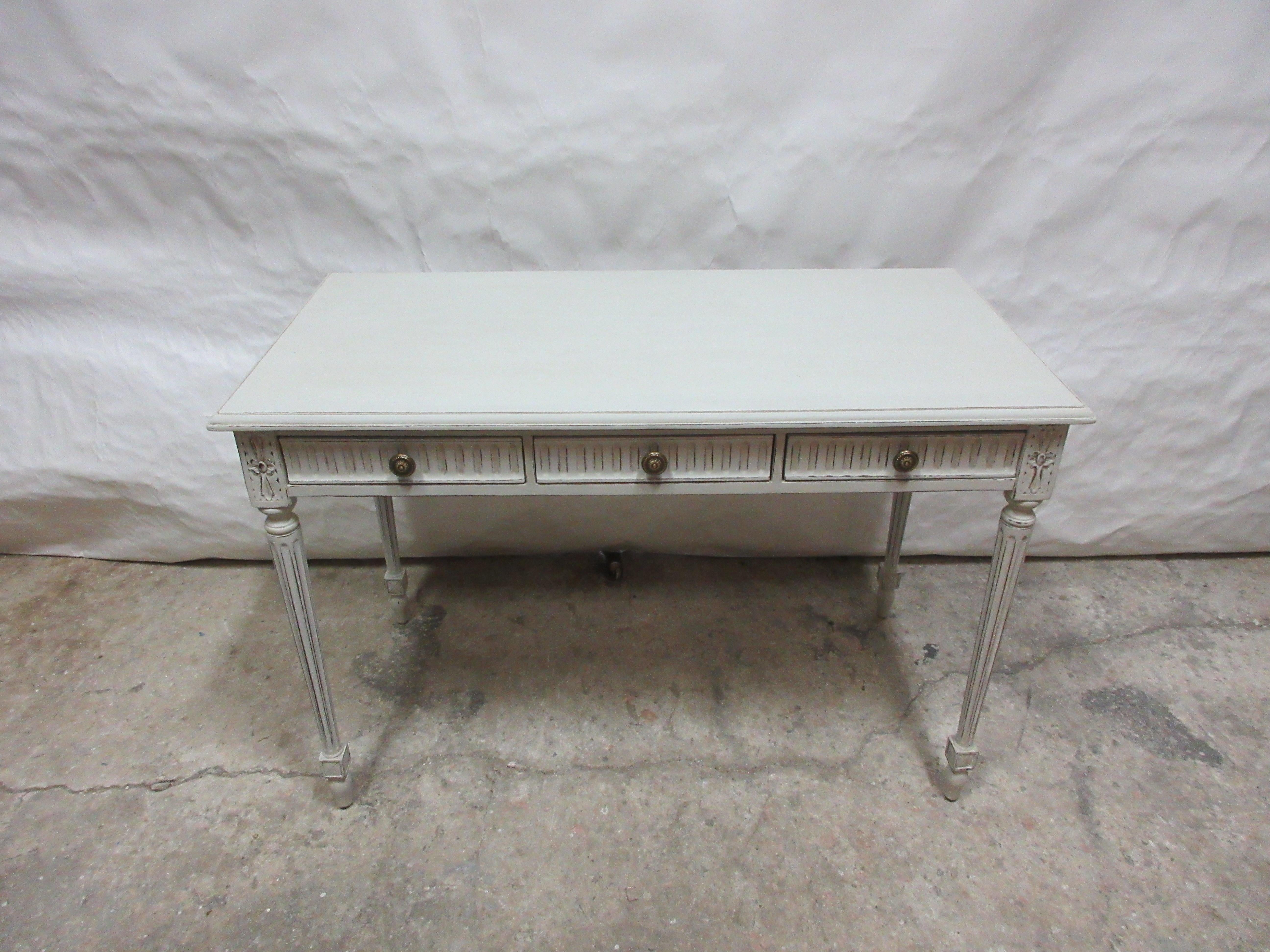 This is a unique Gustavian Style Desk, its been restored and repainted with Milk Paints 