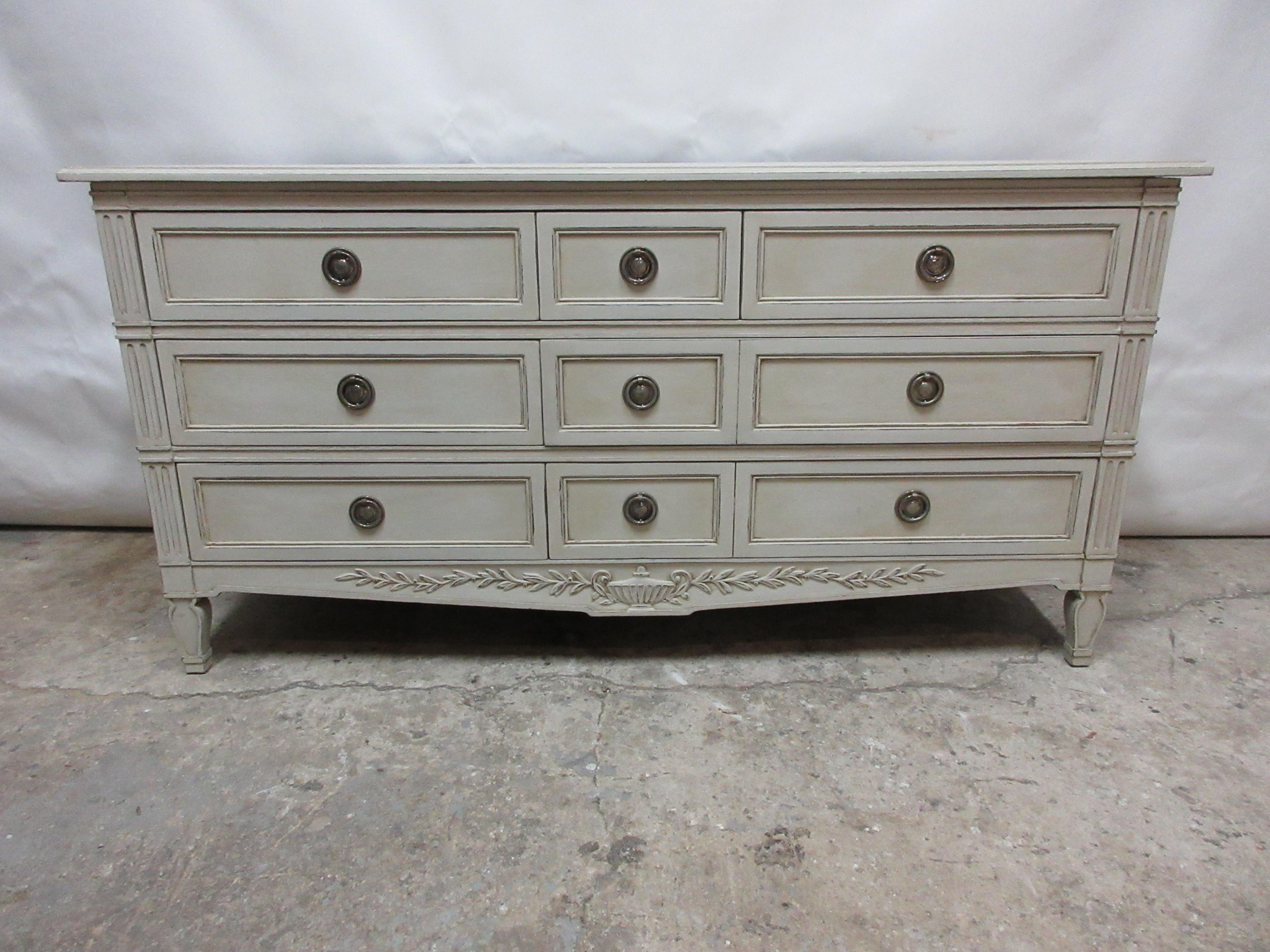 This is a Gustavian style dresser, its been restored and repainted with milk paints 