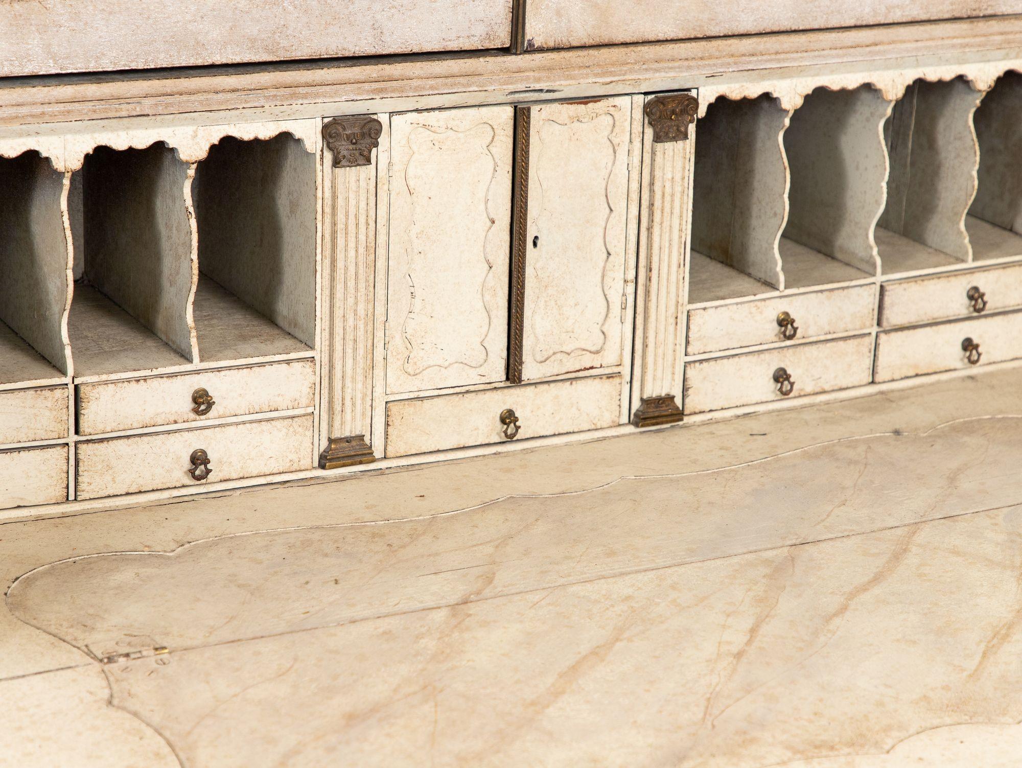 Gustavian Style Drop Front or Slant Front Secretary, Late 19th Century For Sale 2