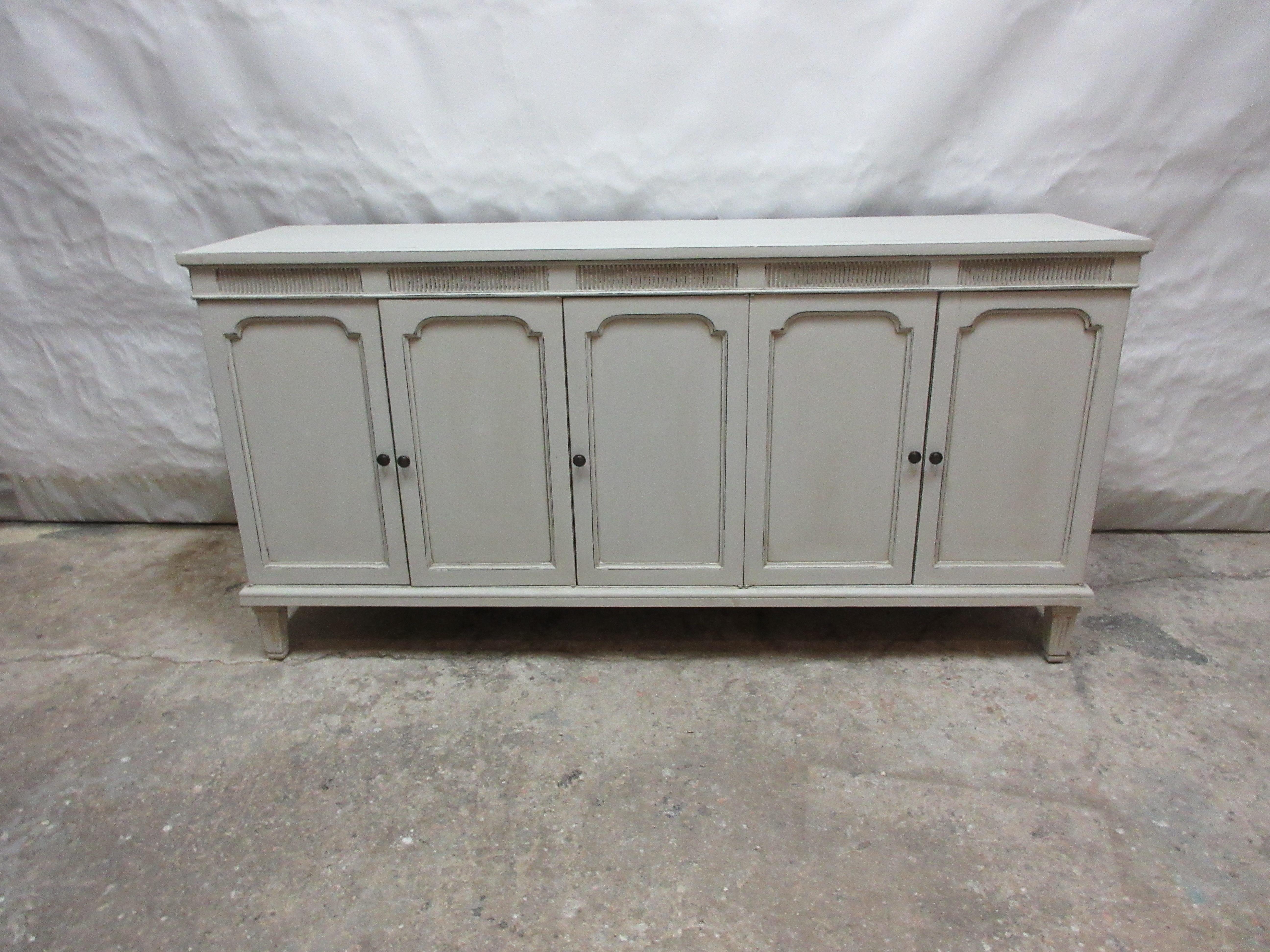 Swedish Gustavian Style Five Drawer Sideboard For Sale