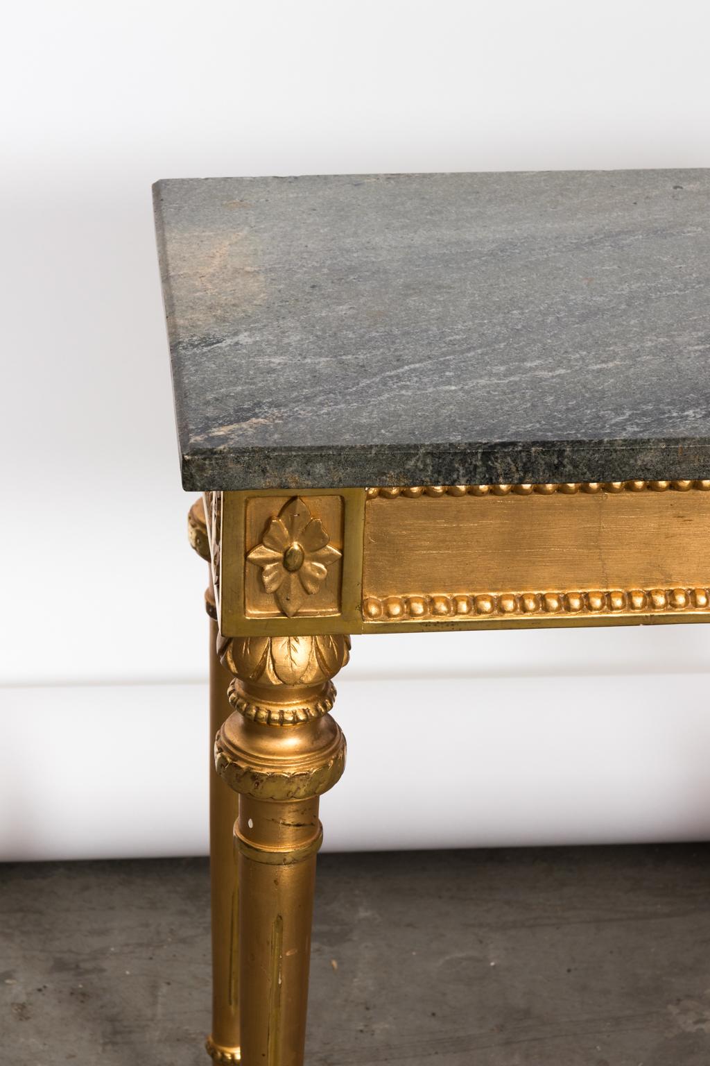 19th Century Gustavian Style Giltwood Console Table For Sale