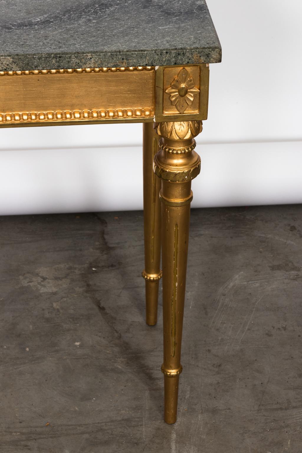 Gustavian Style Giltwood Console Table For Sale 1