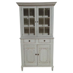 Gustavian Style Glass Door Display Cupboard