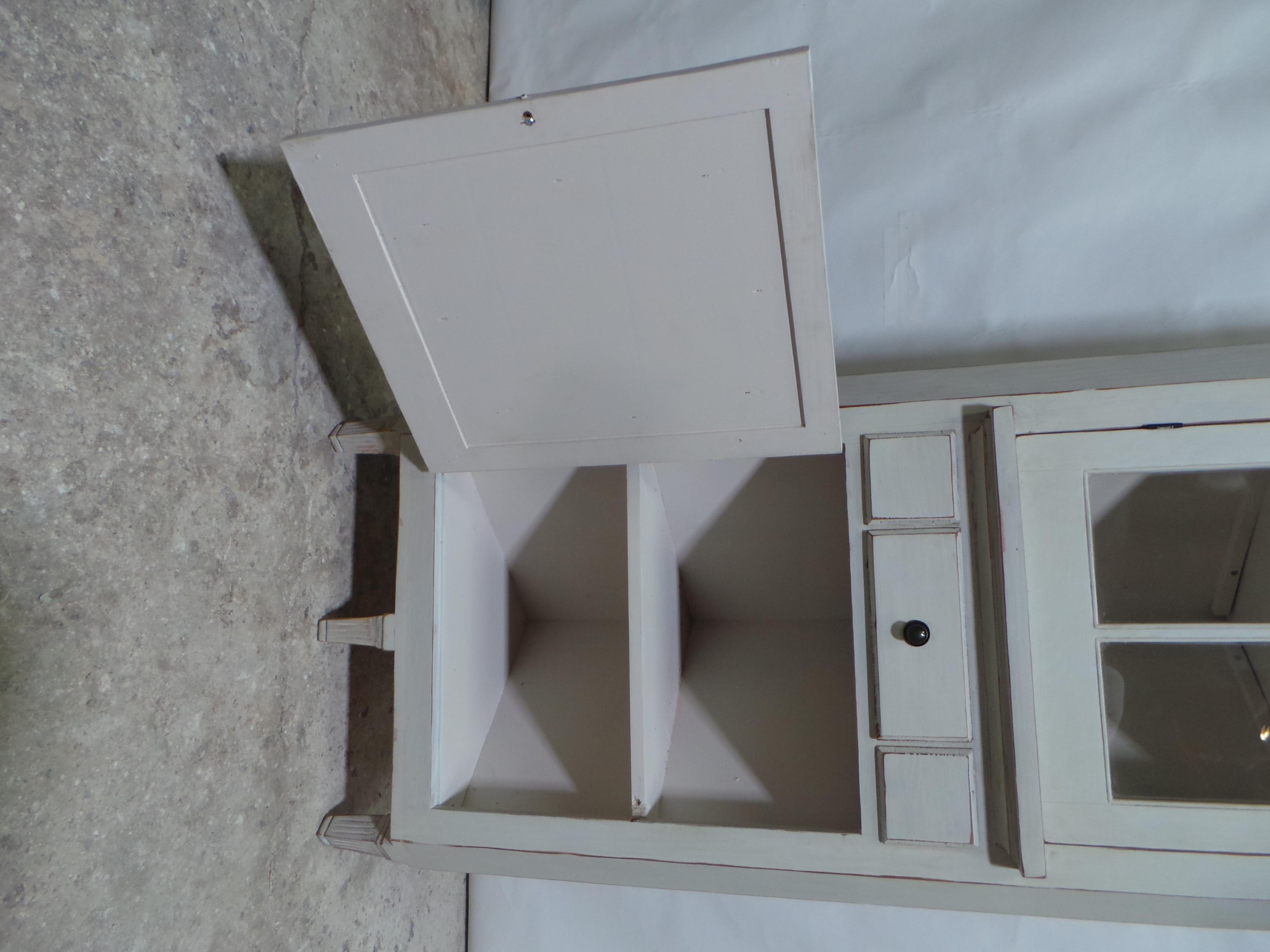 Early 17th Century Gustavian Style Glass Top Corner Cabinet For Sale