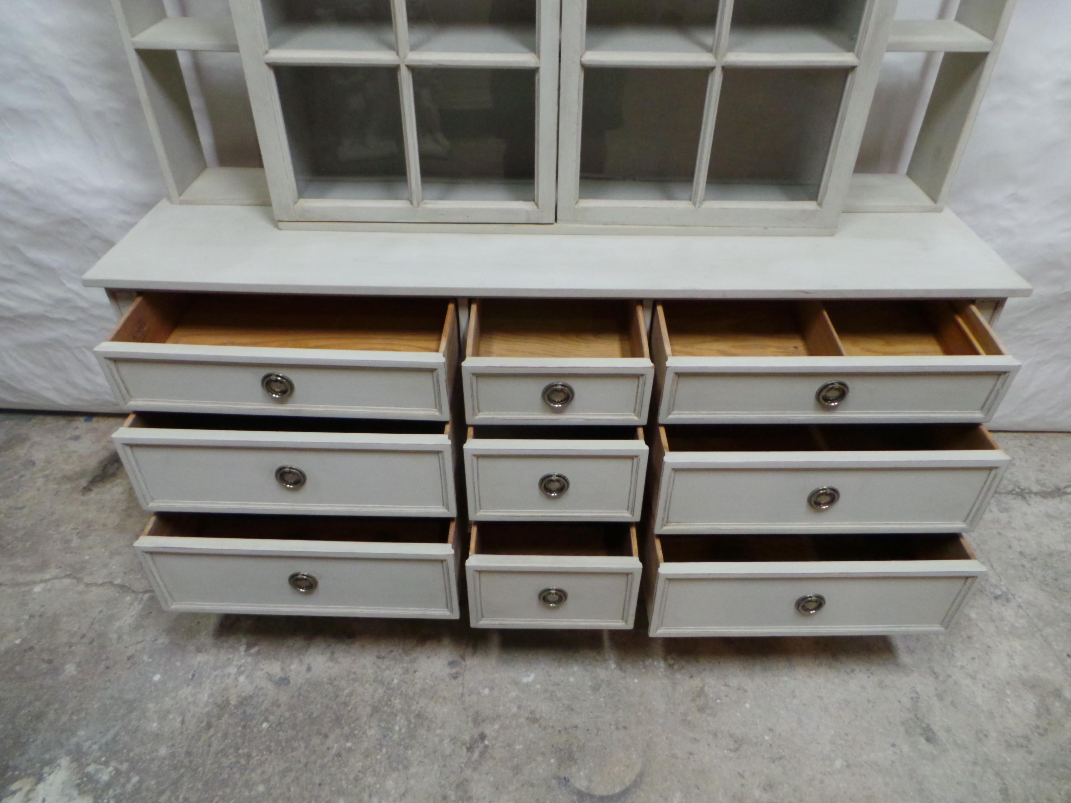 Gustavian Style Glass Top Dresser For Sale 2