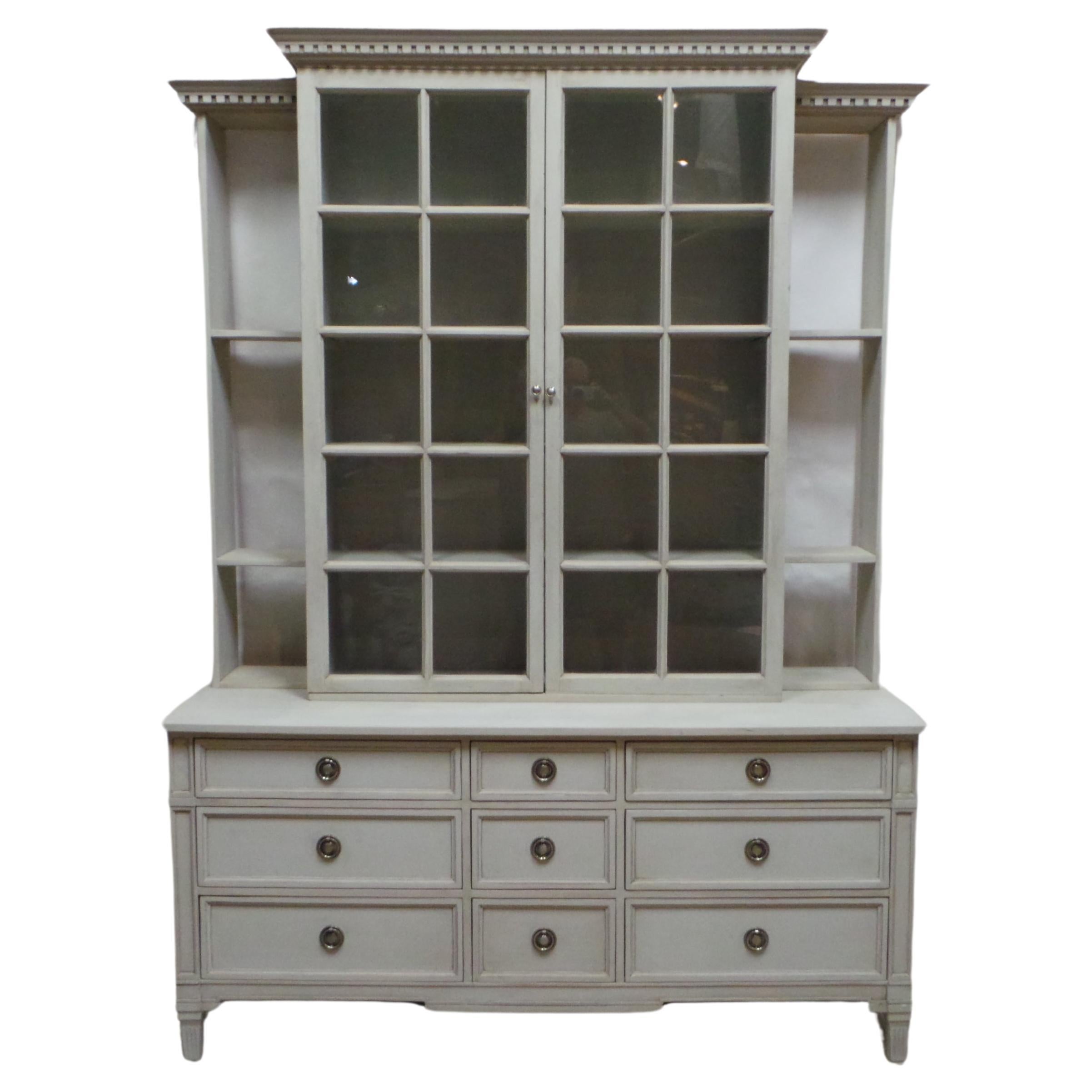 Gustavian Style Glass Top Dresser For Sale