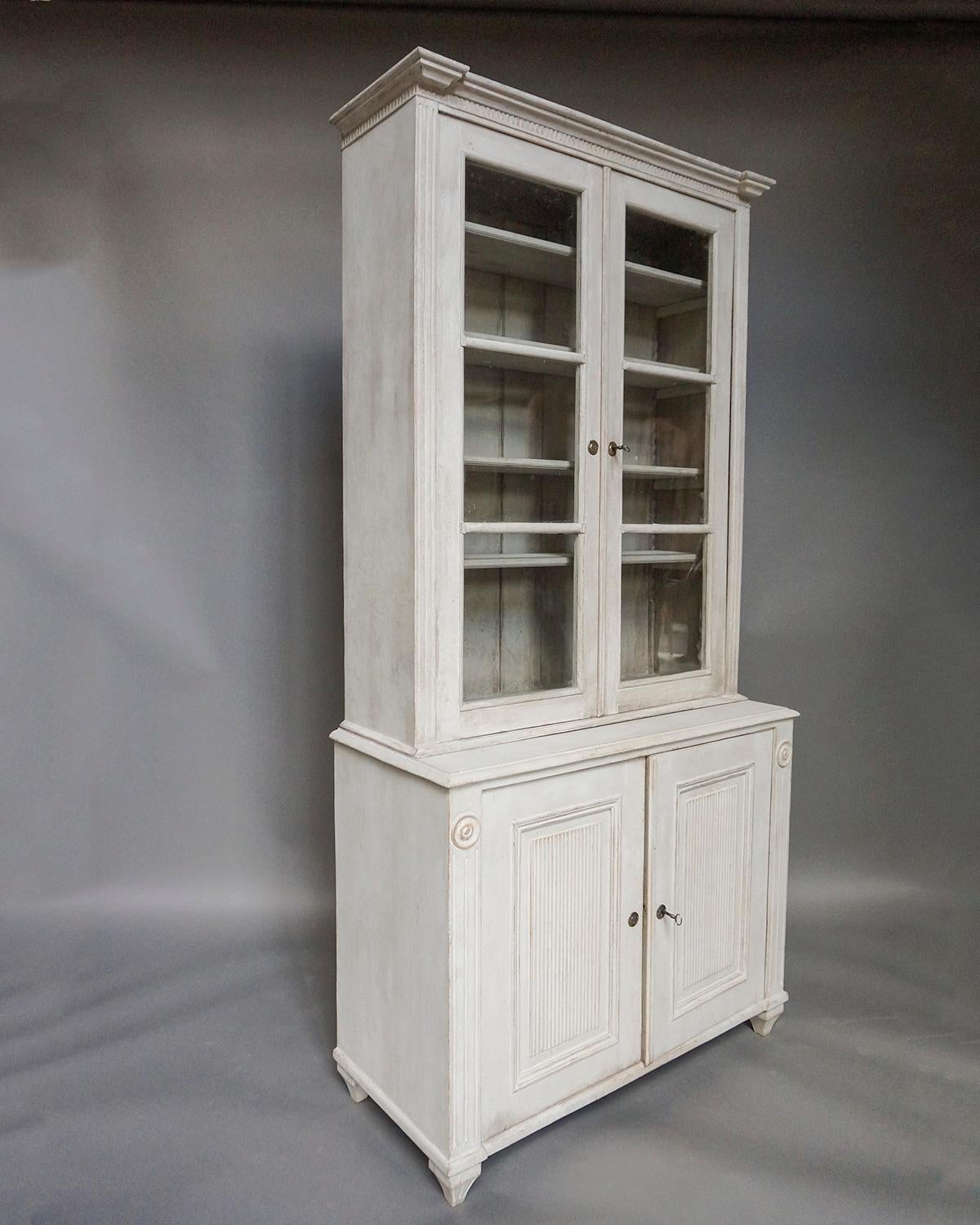 Swedish Gustavian Style Glazed Cabinet / Library