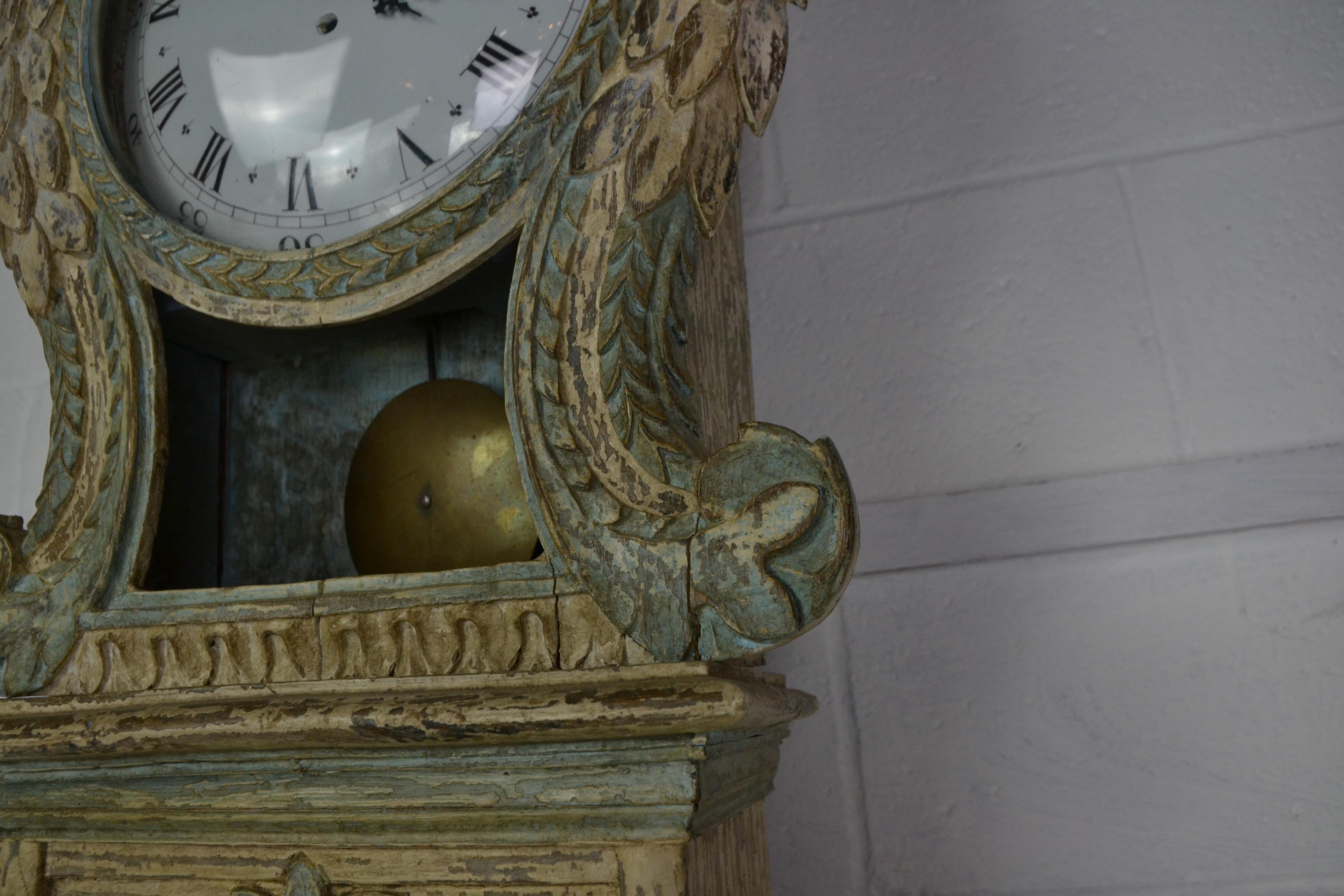 European Gustavian Style Grandfather Clock