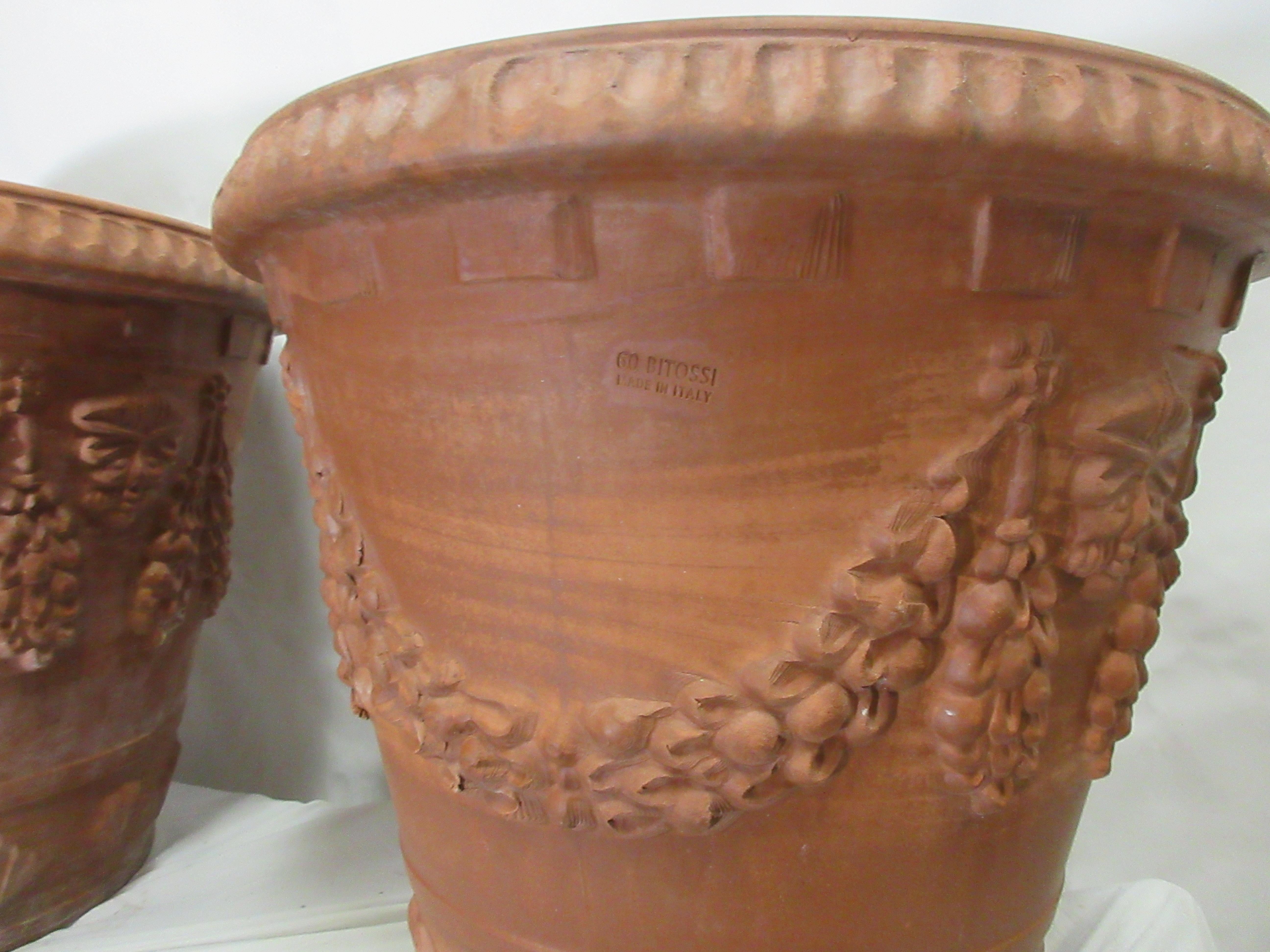 Mid-20th Century Gustavian Style Italian Terracotta Planters For Sale