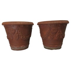 Vintage Gustavian Style Italian Terracotta Planters