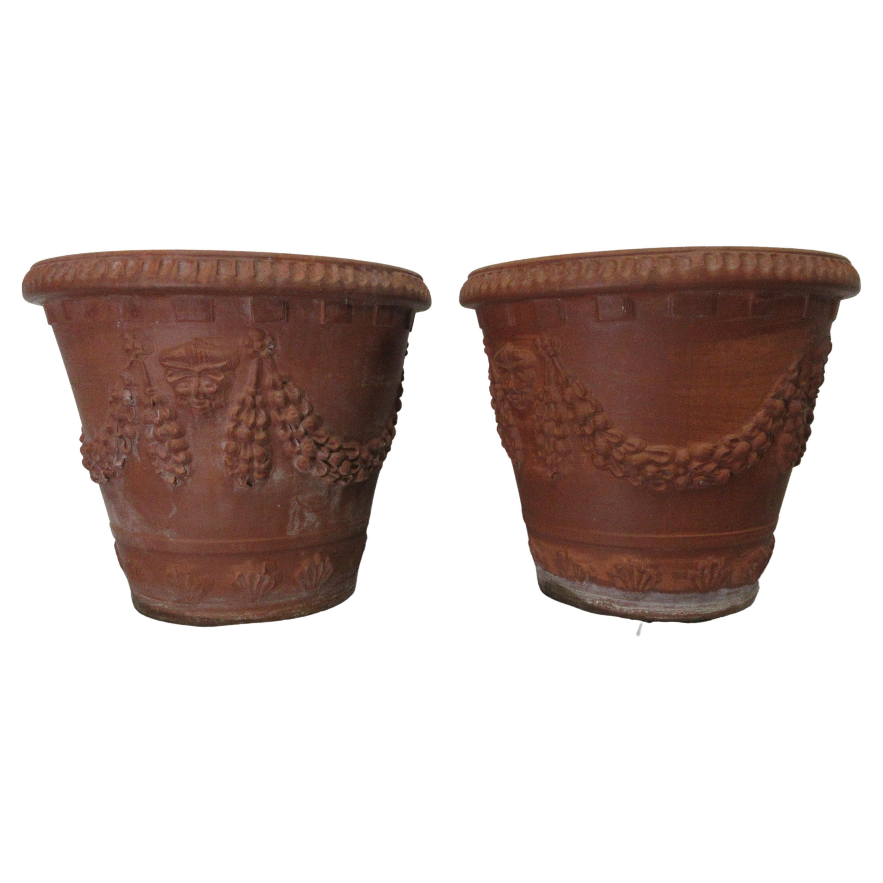 Gustavian Style Italian Terracotta Planters For Sale