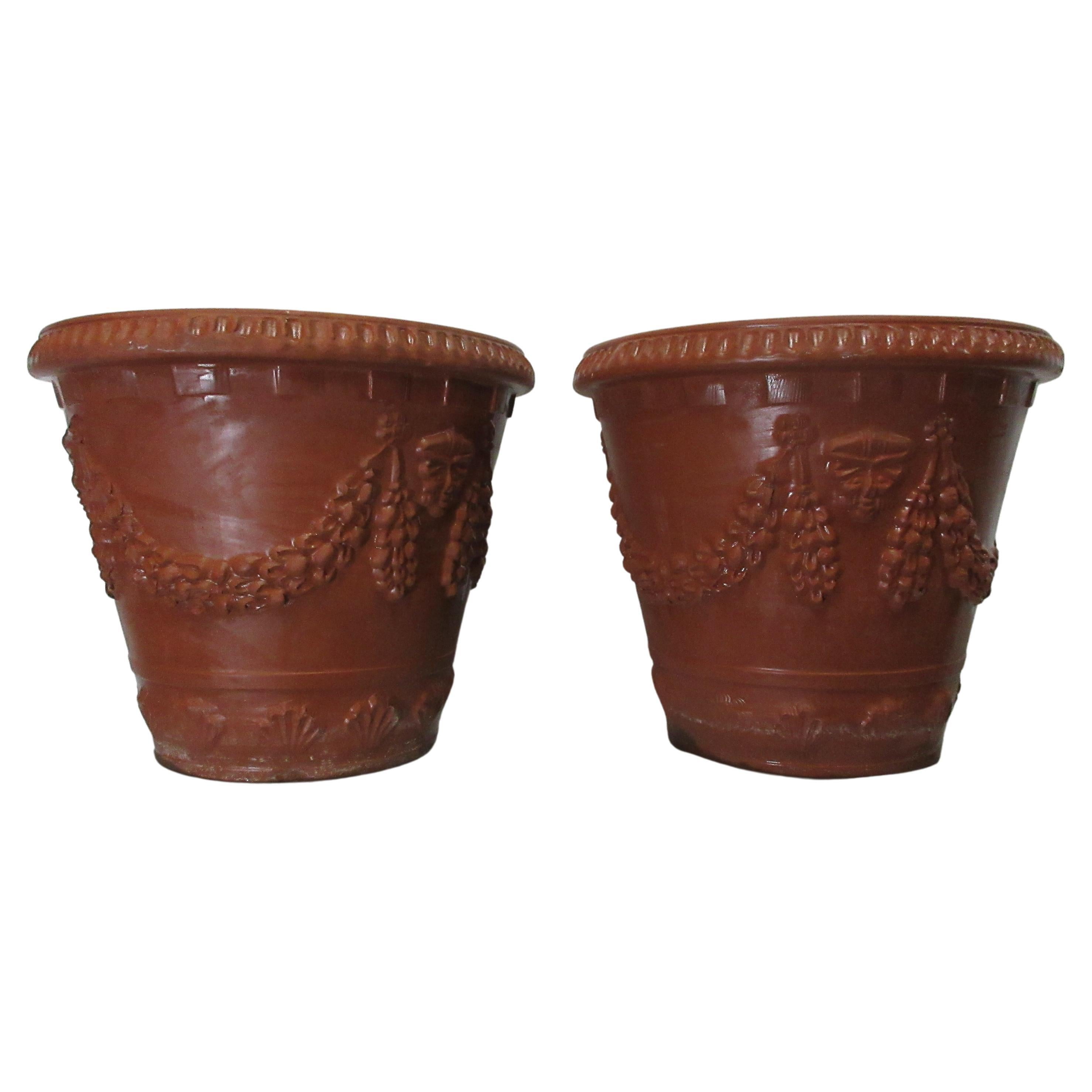 Gustavian Style Italian Terracotta Planters For Sale