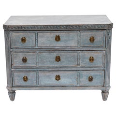 Gustavian-Style Light Blue Chest of Drawers, Sweden