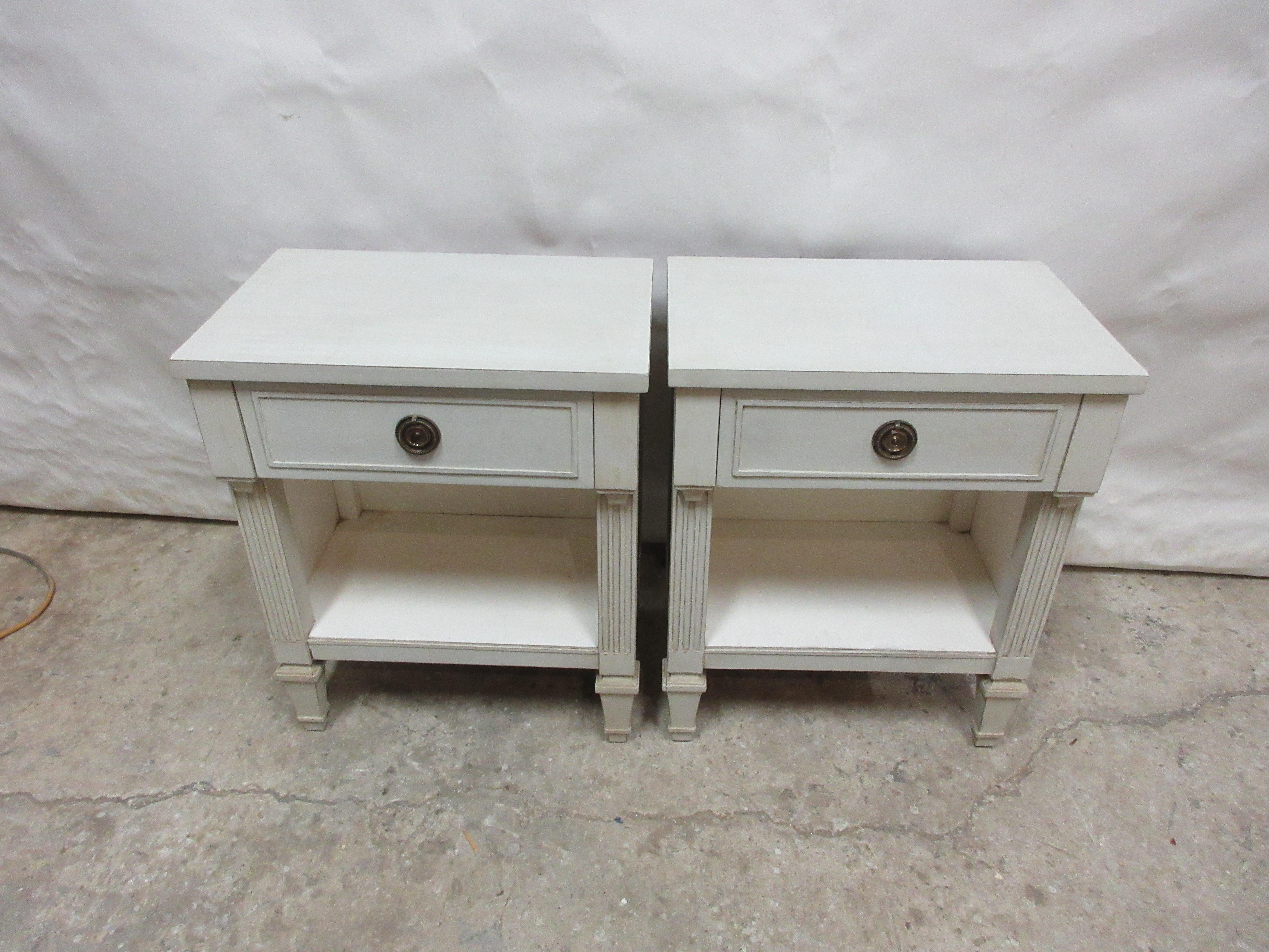 Wood Gustavian Style Night Stands