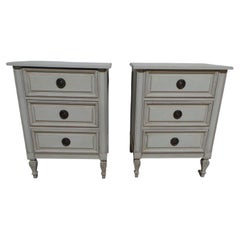 Gustavian Style Nightstands 3 Drawer