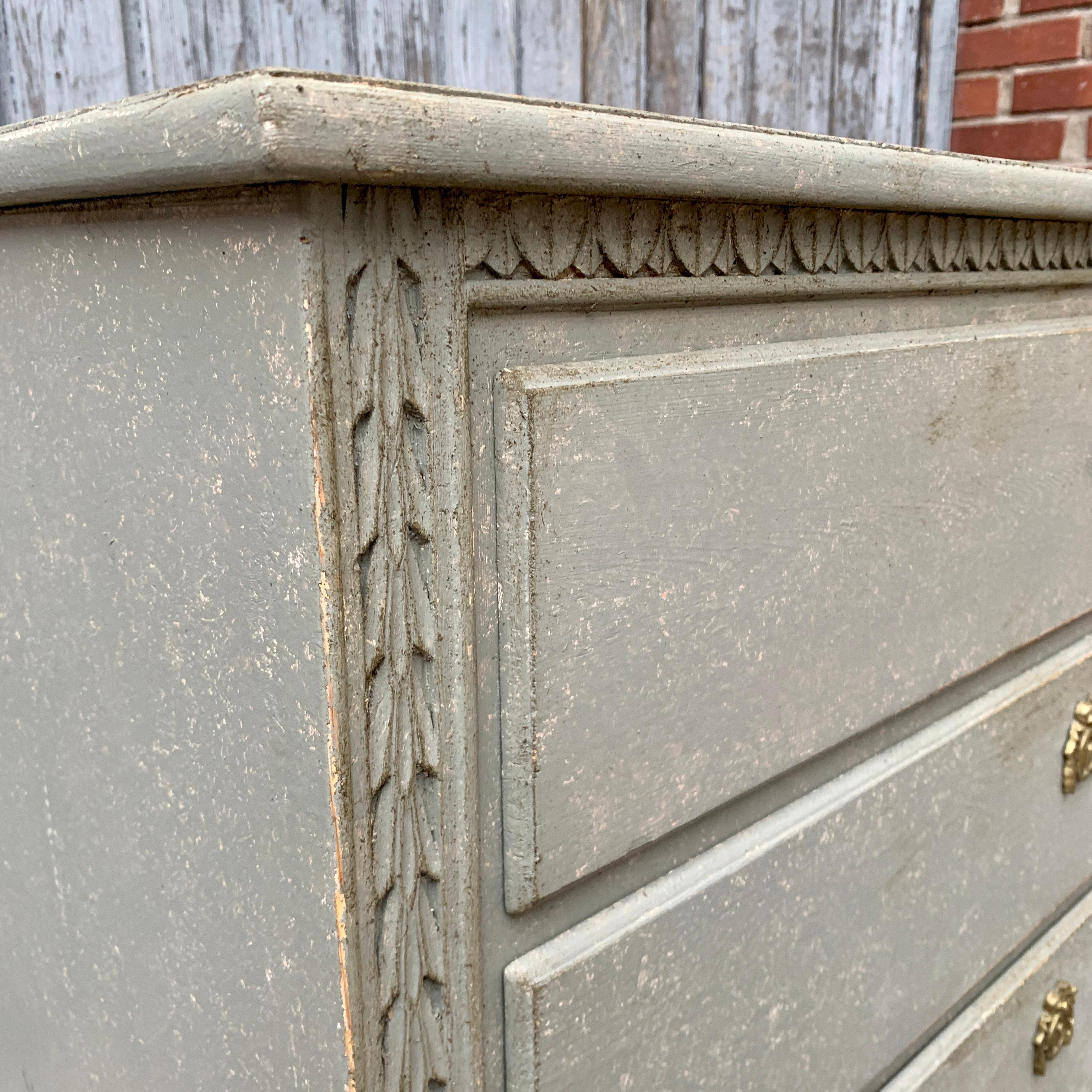Gustavian Style Painted 3 Drawer Dresser From Sweden 2