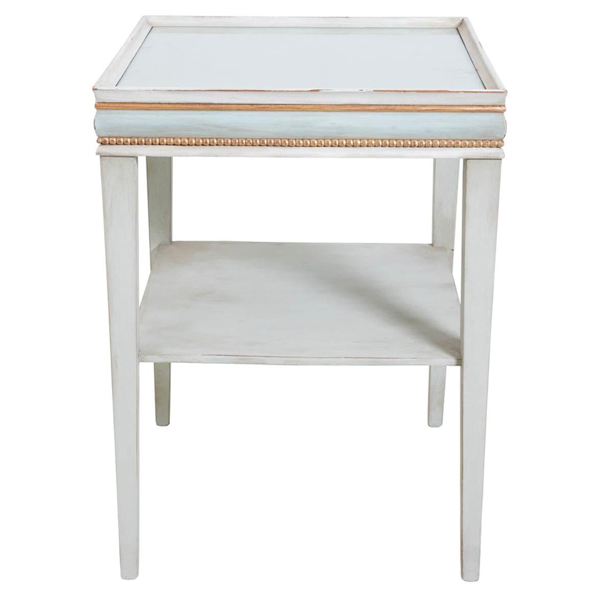 Gustavian Style Painted and Gilt Side Table
