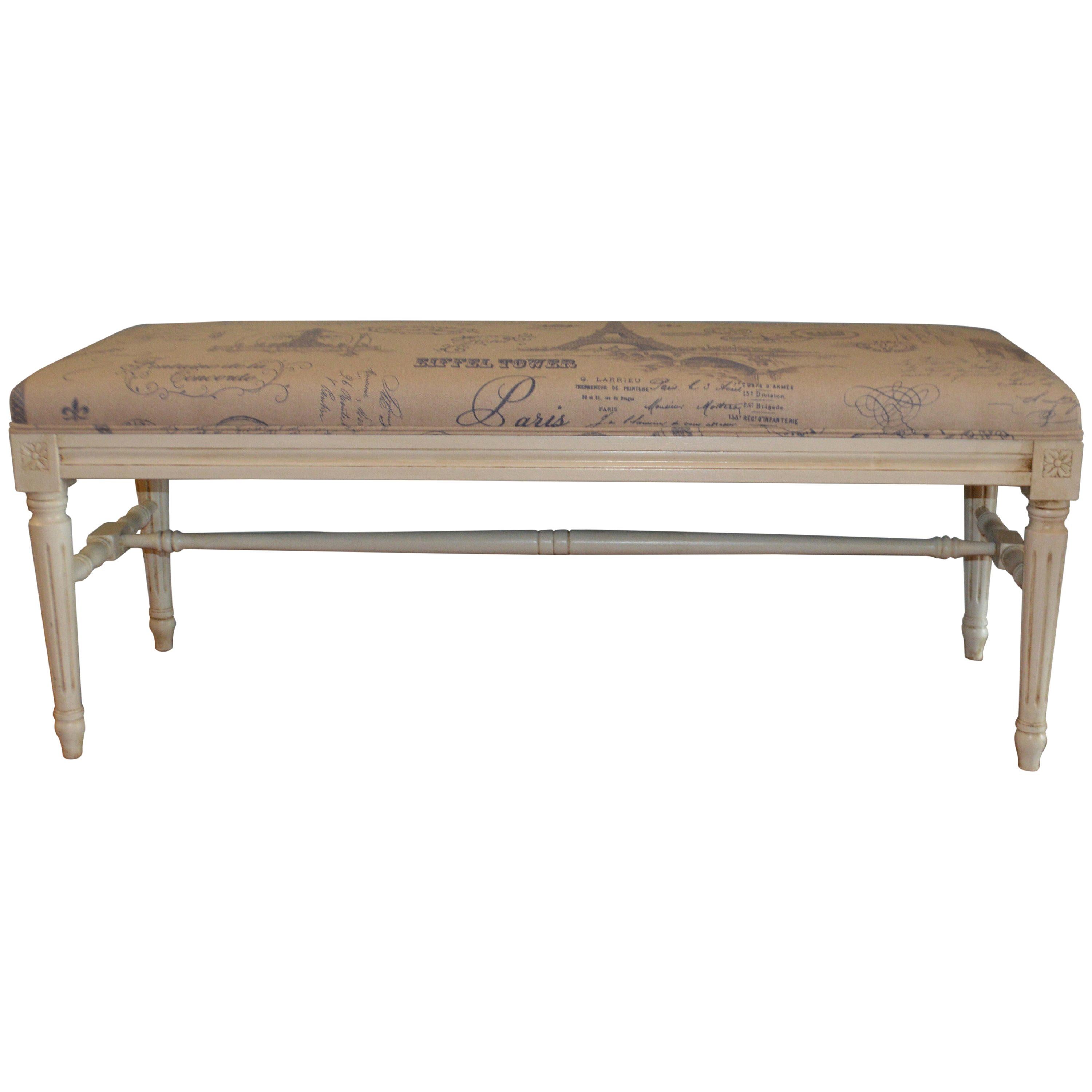 Gustavian Style Painted Bench Available for Custom Order