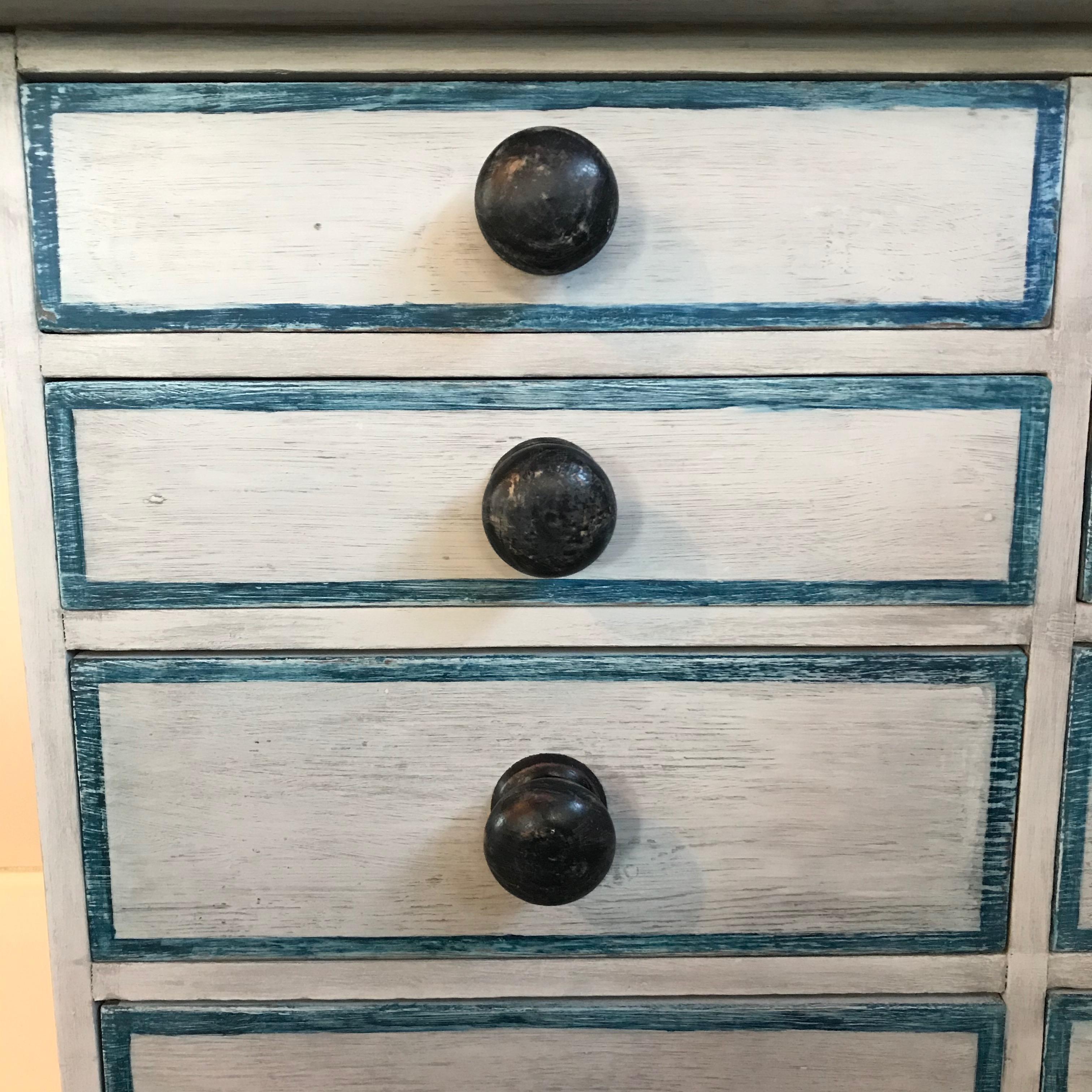 Gustavian Style Painted Chest or Commode with 10 Drawers In Excellent Condition In Hopewell, NJ