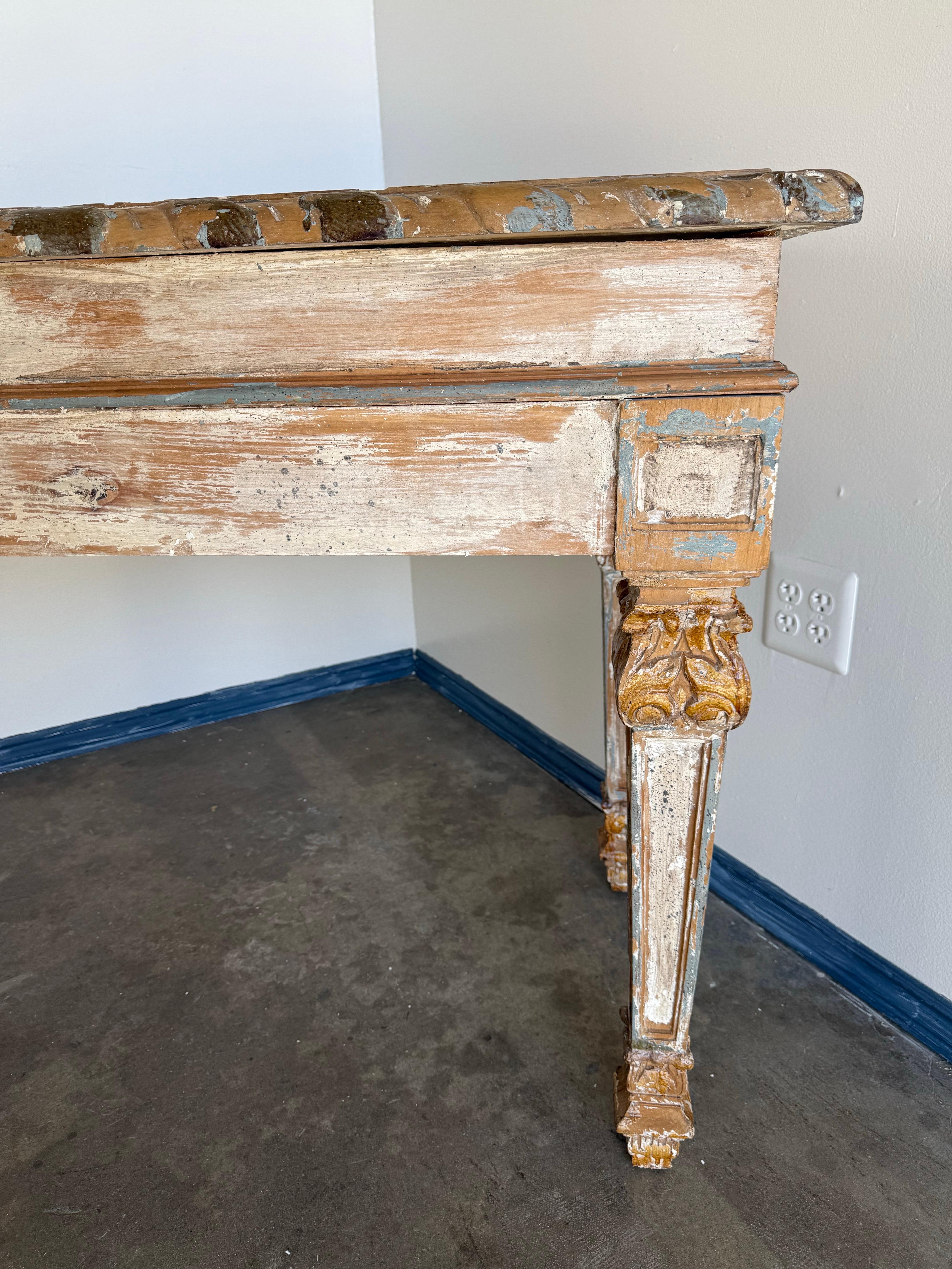 20th Century Gustavian Style Painted Console-Pair Available if Needed For Sale