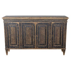 Gustavian Style Painted Sideboard with Reeded Doors, circa 1900