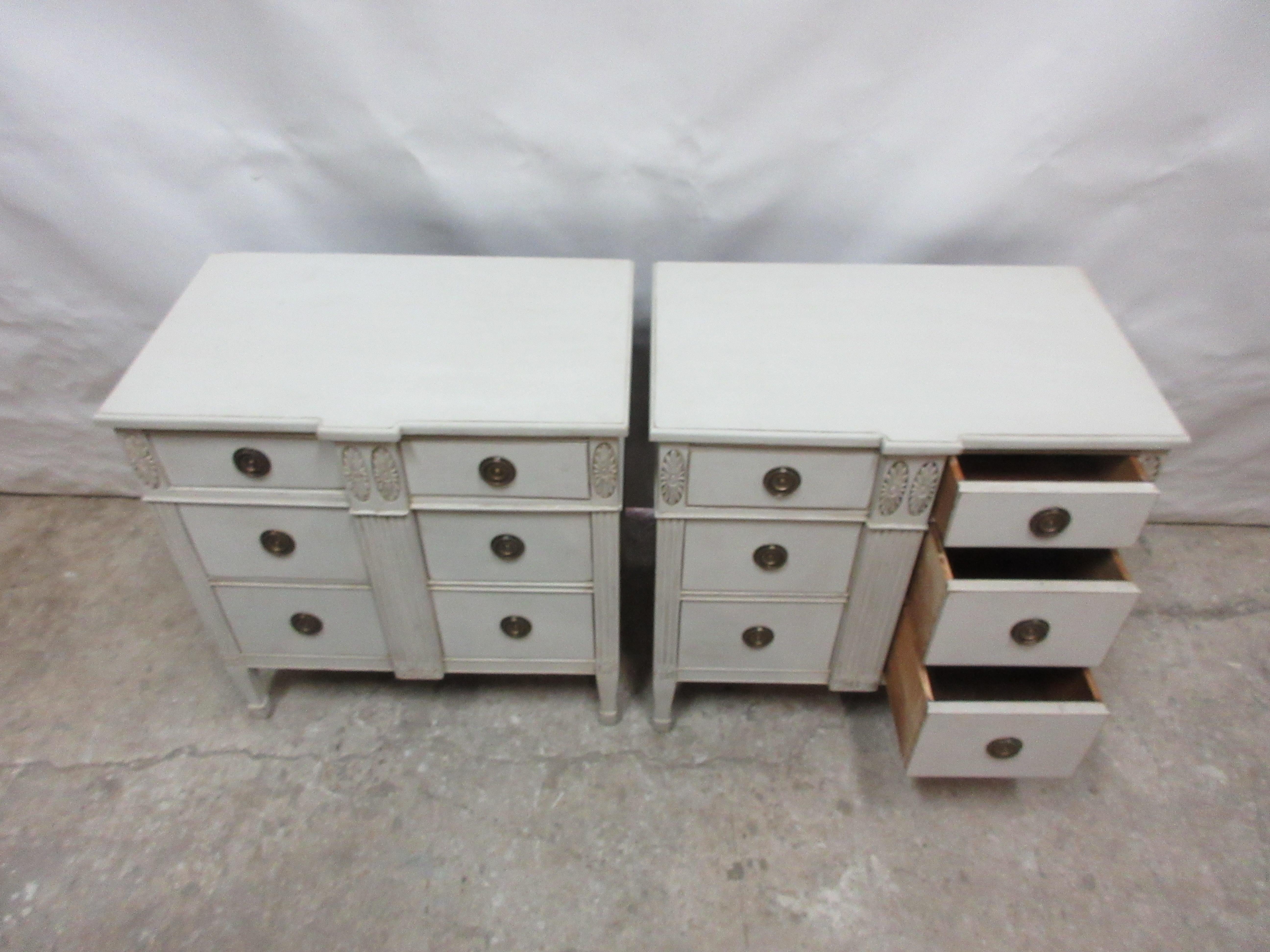 This is a very rare set of Gustavian style 6 drawer chest. its been restored and repainted with Milk Paints 