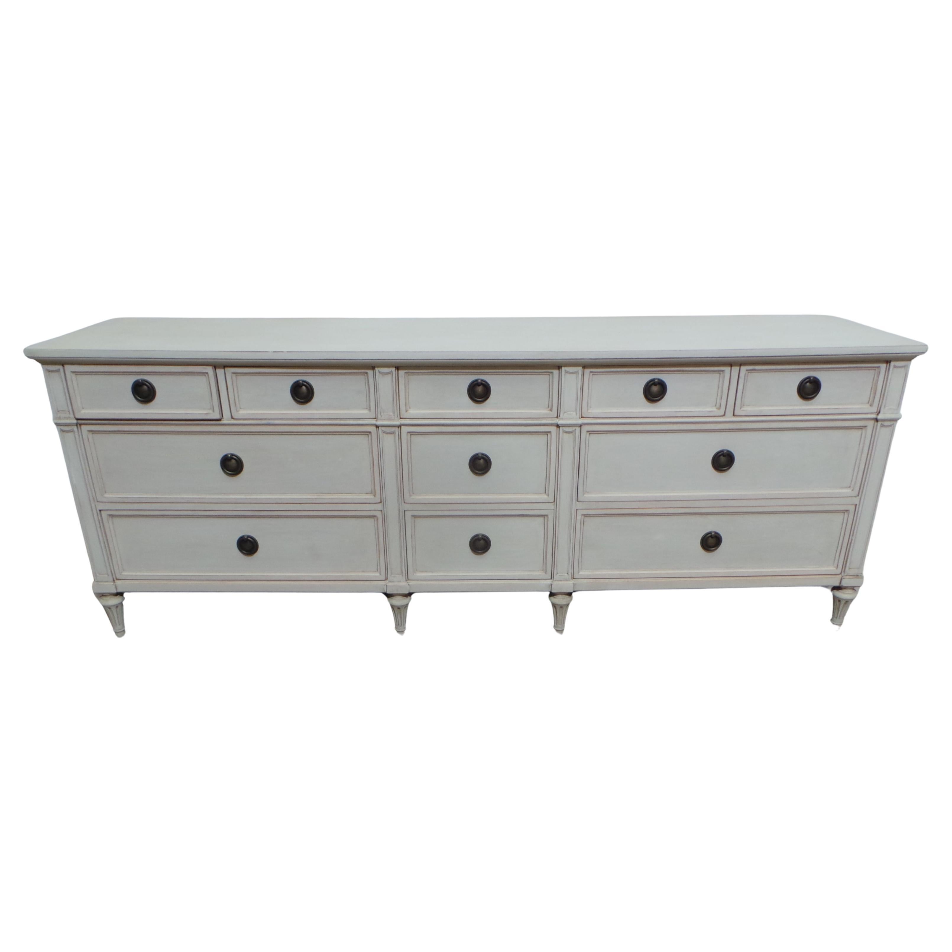 Gustavian Style Rare 11 Drawer Dresser