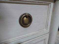 Gustavian Style Rare Greek Key 2 Drawer Chest Set