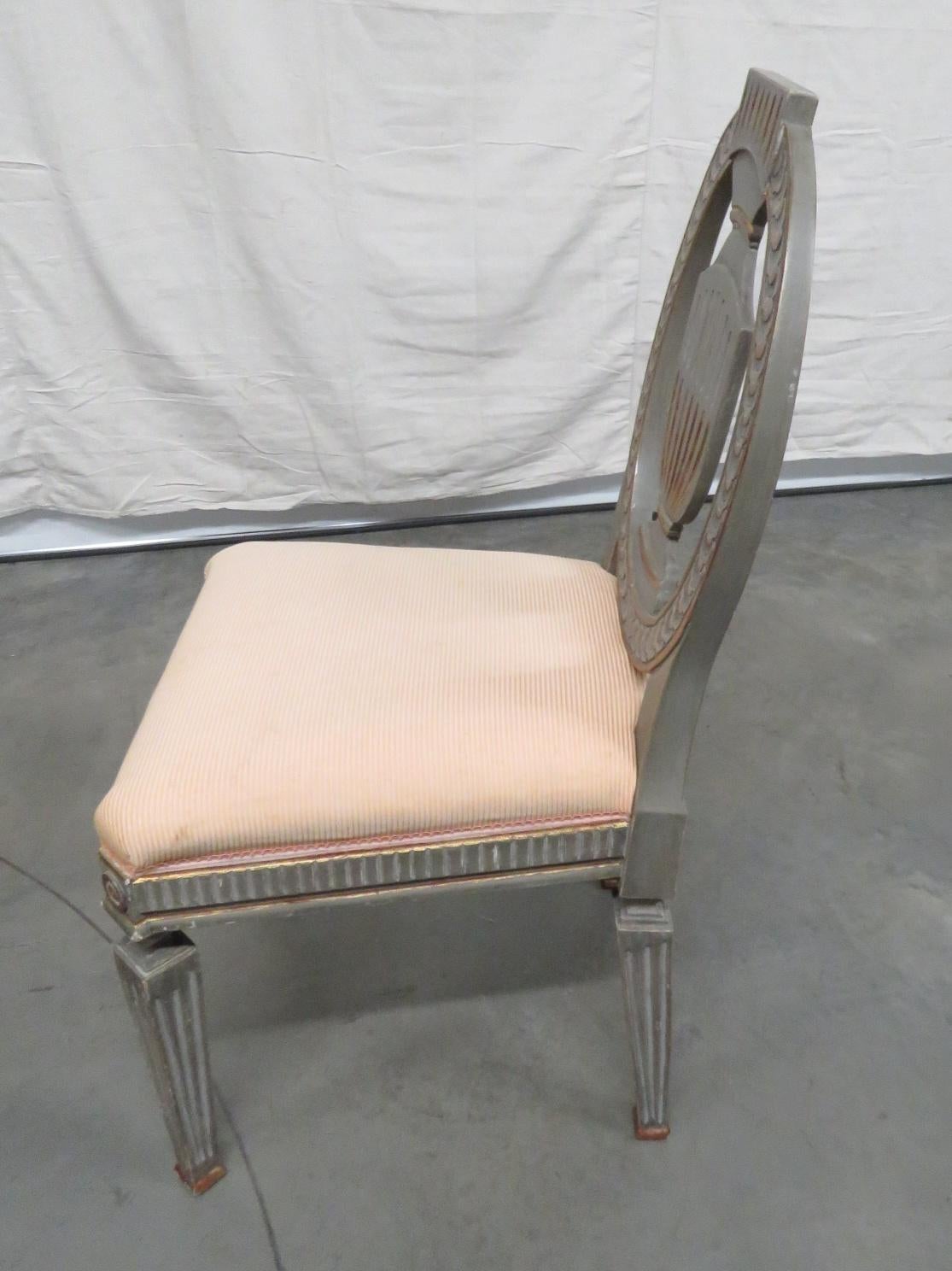 Painted Gustavian Style Side Dining Chair