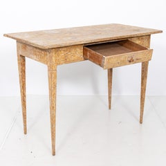 Antique Gustavian Style Writing Desk with Dry Scraped Finish