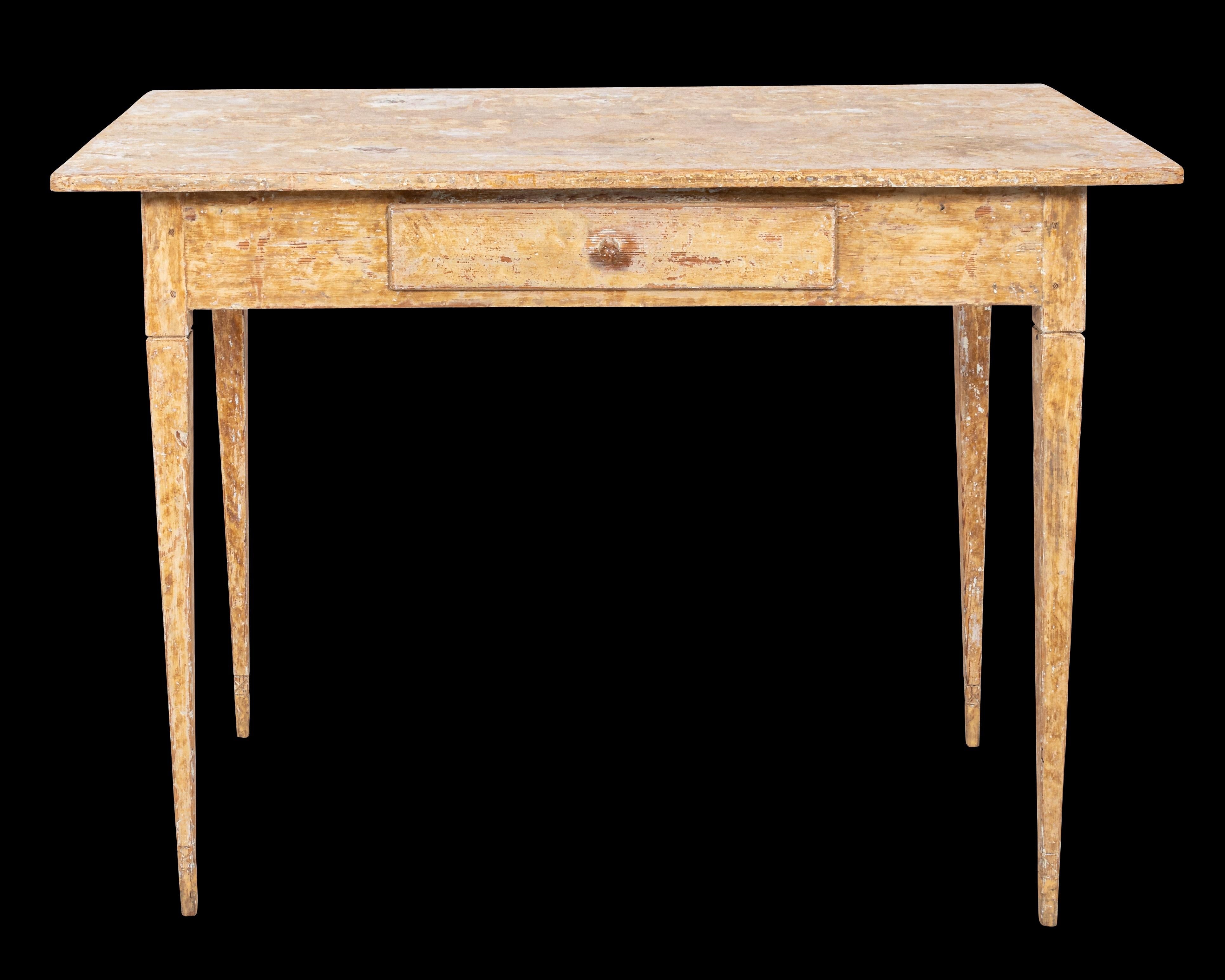 Antique Gustavian Style Writing Desk with Dry Scraped Finish 3