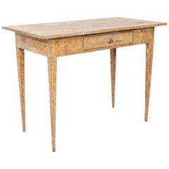 Antique Gustavian Style Writing Desk with Dry Scraped Finish