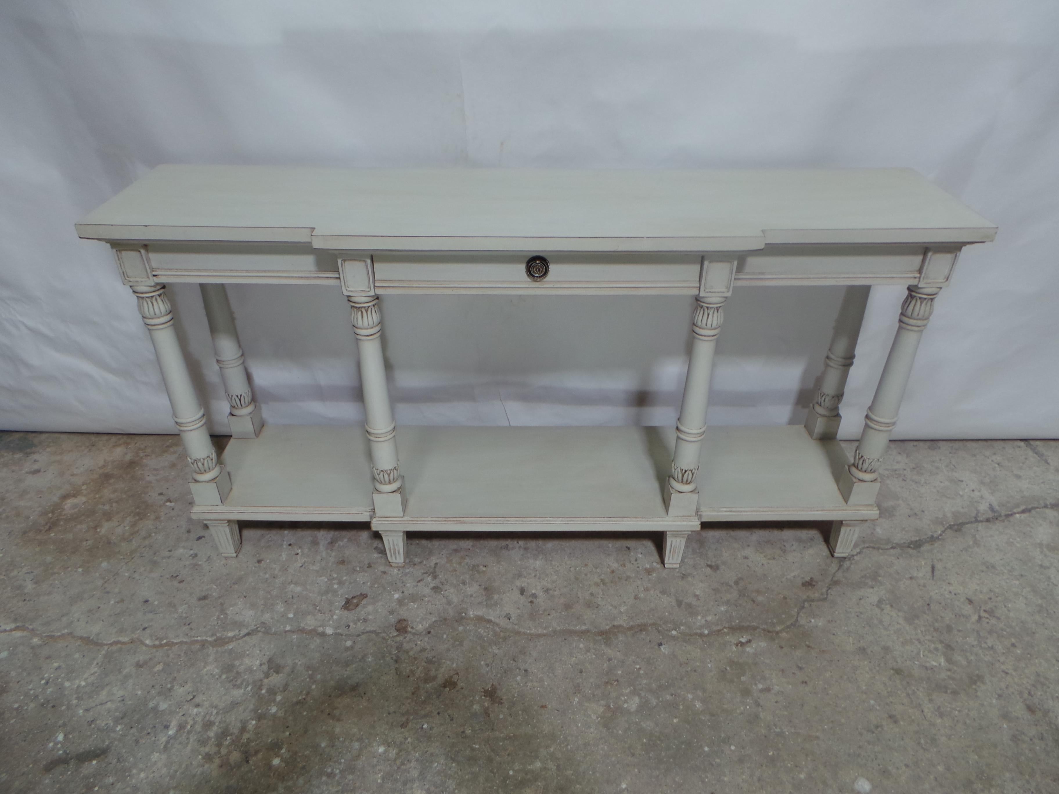 Swedish Gustavian Style Single Drawer Console Table For Sale
