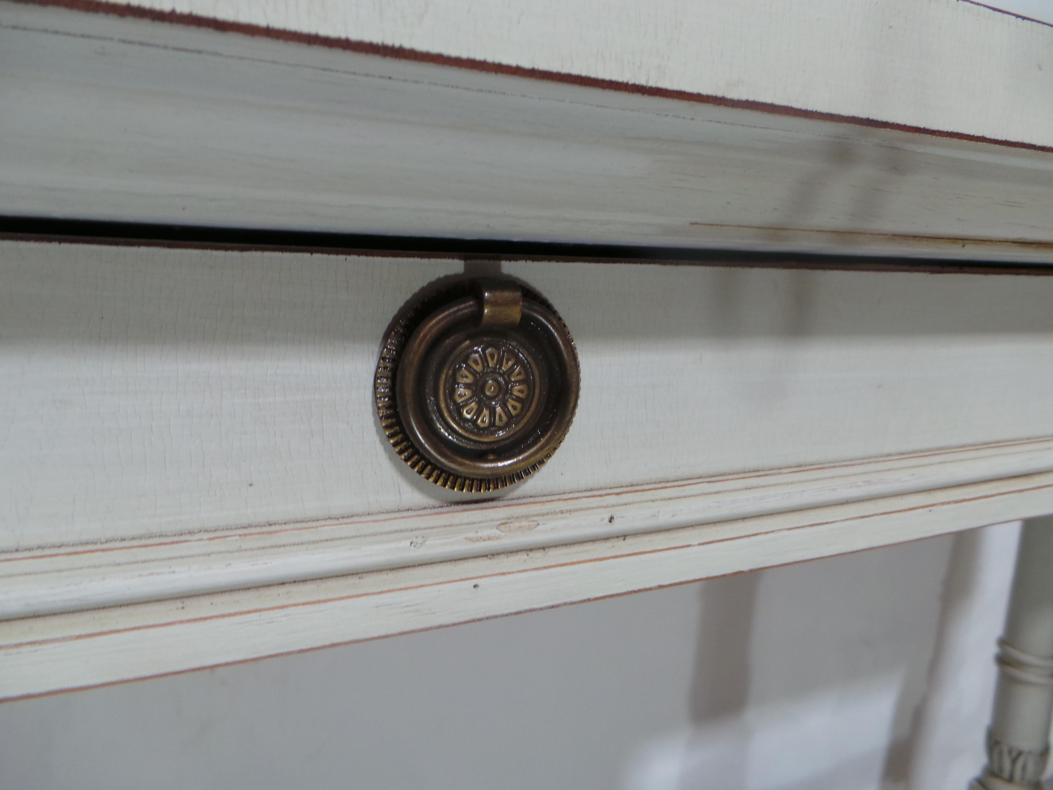 Gustavian Style Single Drawer Console Table In Good Condition For Sale In Hollywood, FL