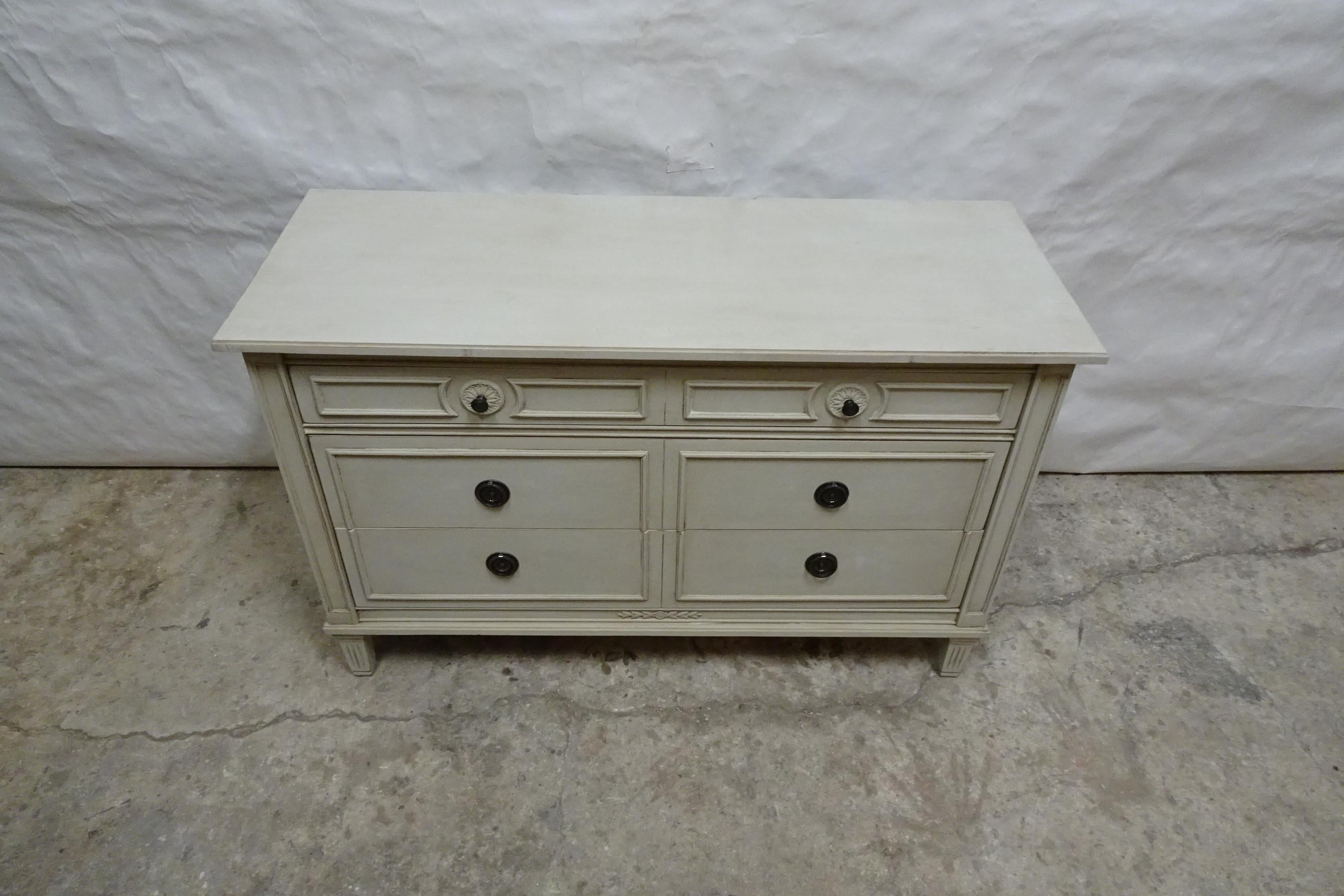 Swedish Gustavian Style Six Drawer Chest of Drawers For Sale