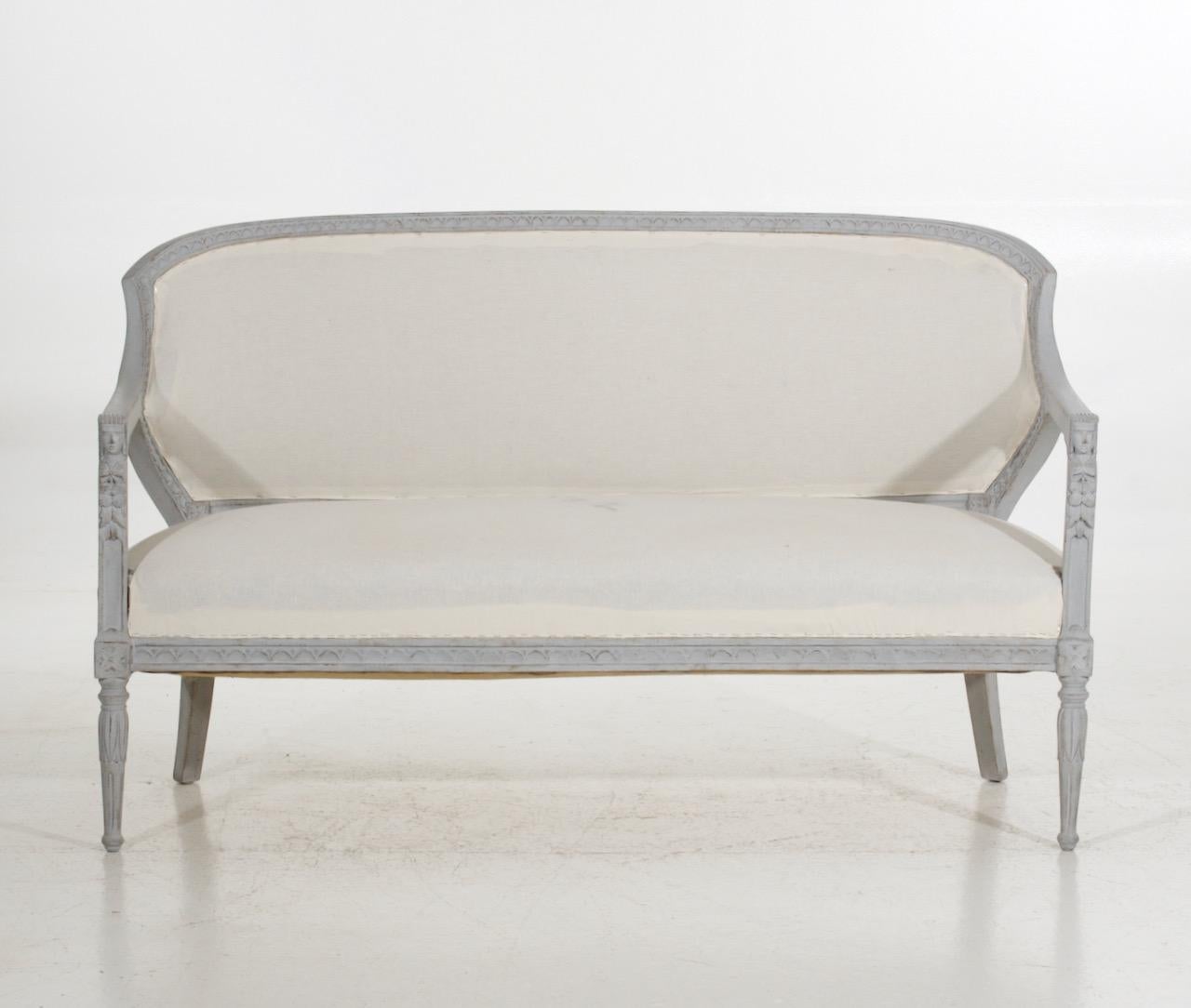 Sofa im gustavianischen Stil, 19 Jh. im Angebot 3