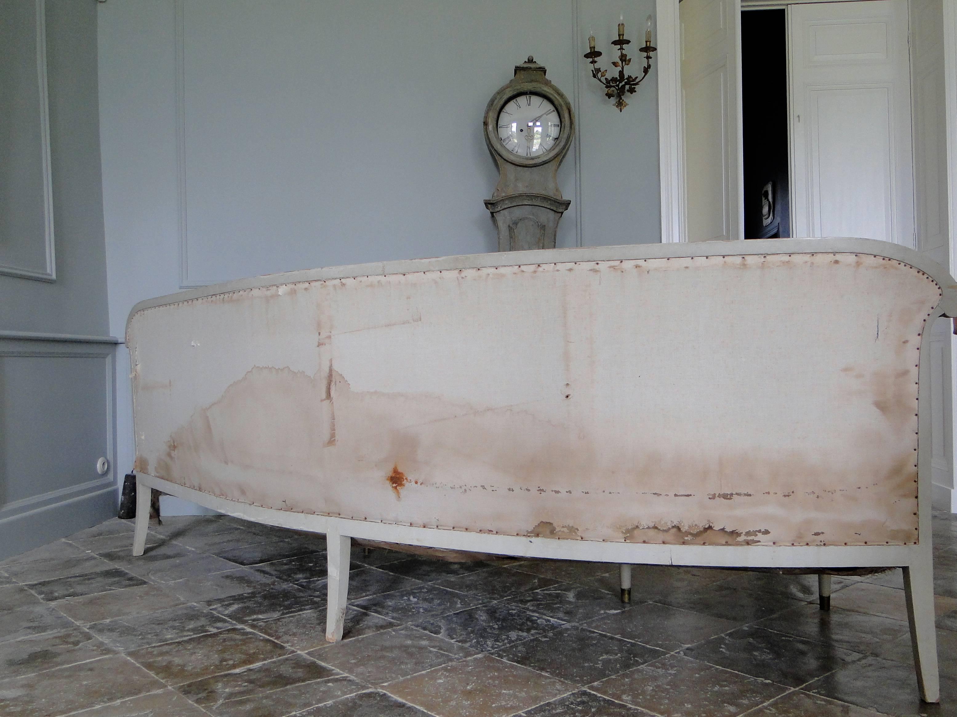 Gustavian Style Sofa Early 1900 to Be Upholstered For Sale 4