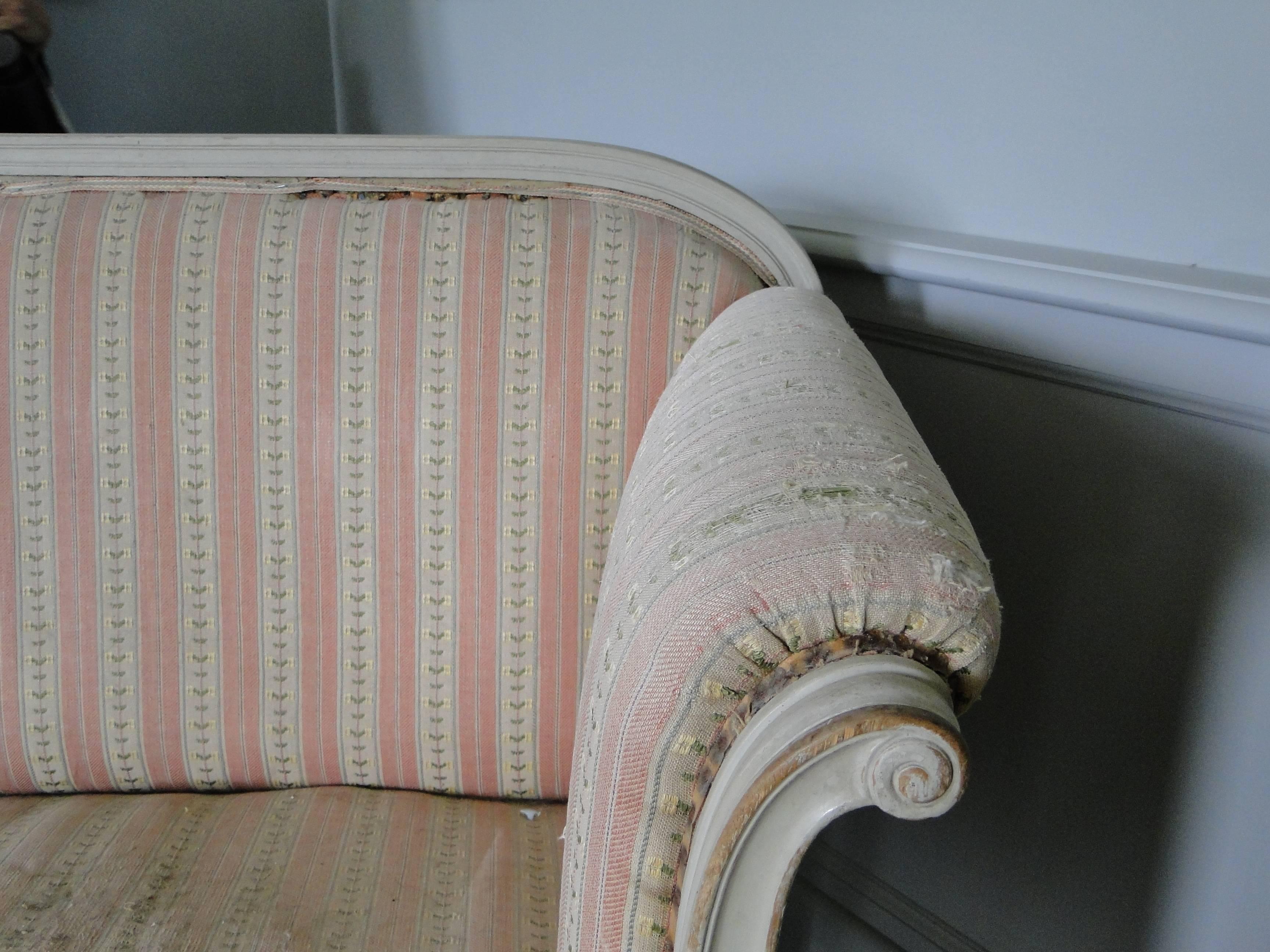 Carved Gustavian Style Sofa Early 1900 to Be Upholstered For Sale