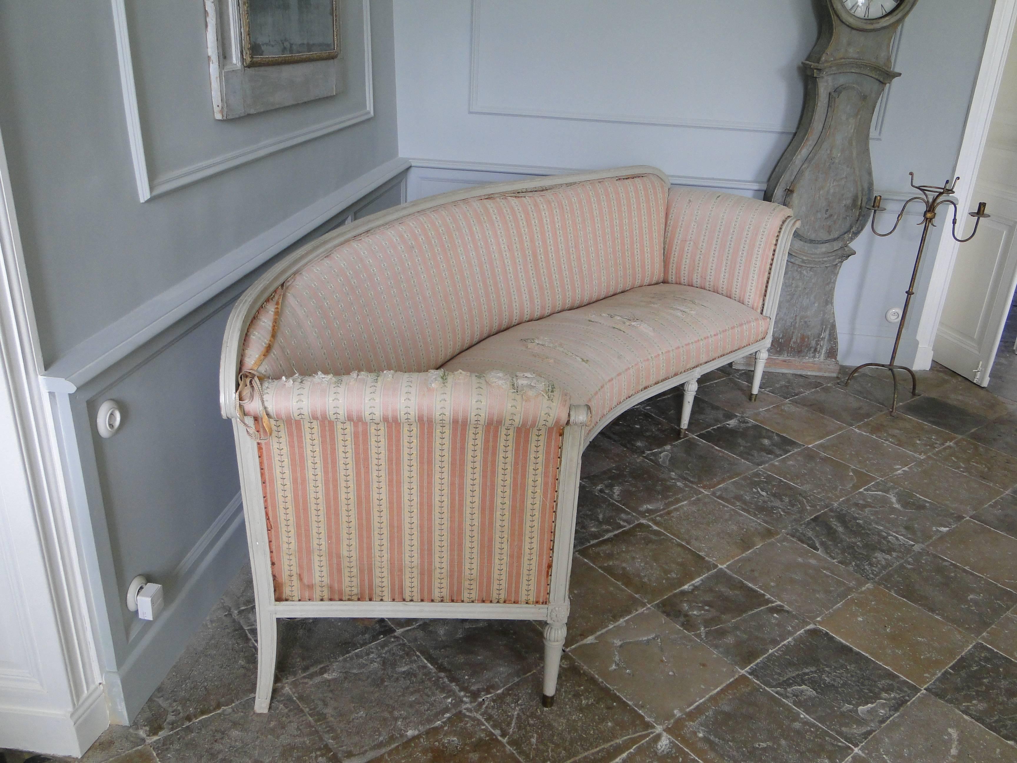 Gustavian Style Sofa Early 1900 to Be Upholstered For Sale 1