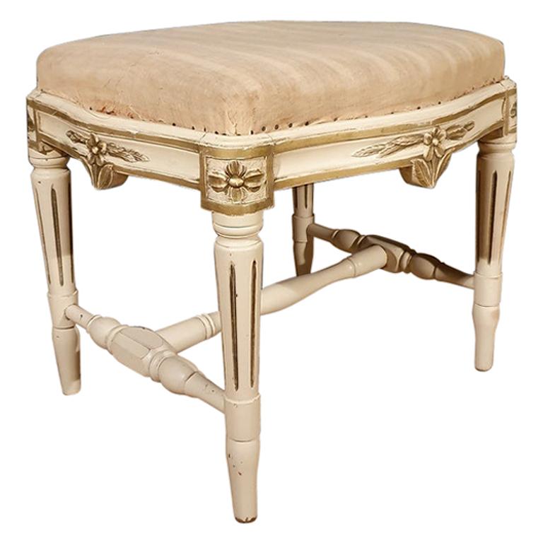 Gustavian Style Swedish Stool For Sale