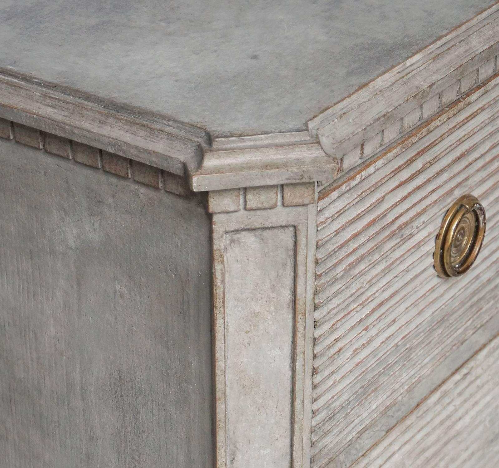Painted Gustavian Style Three-Drawer Chest
