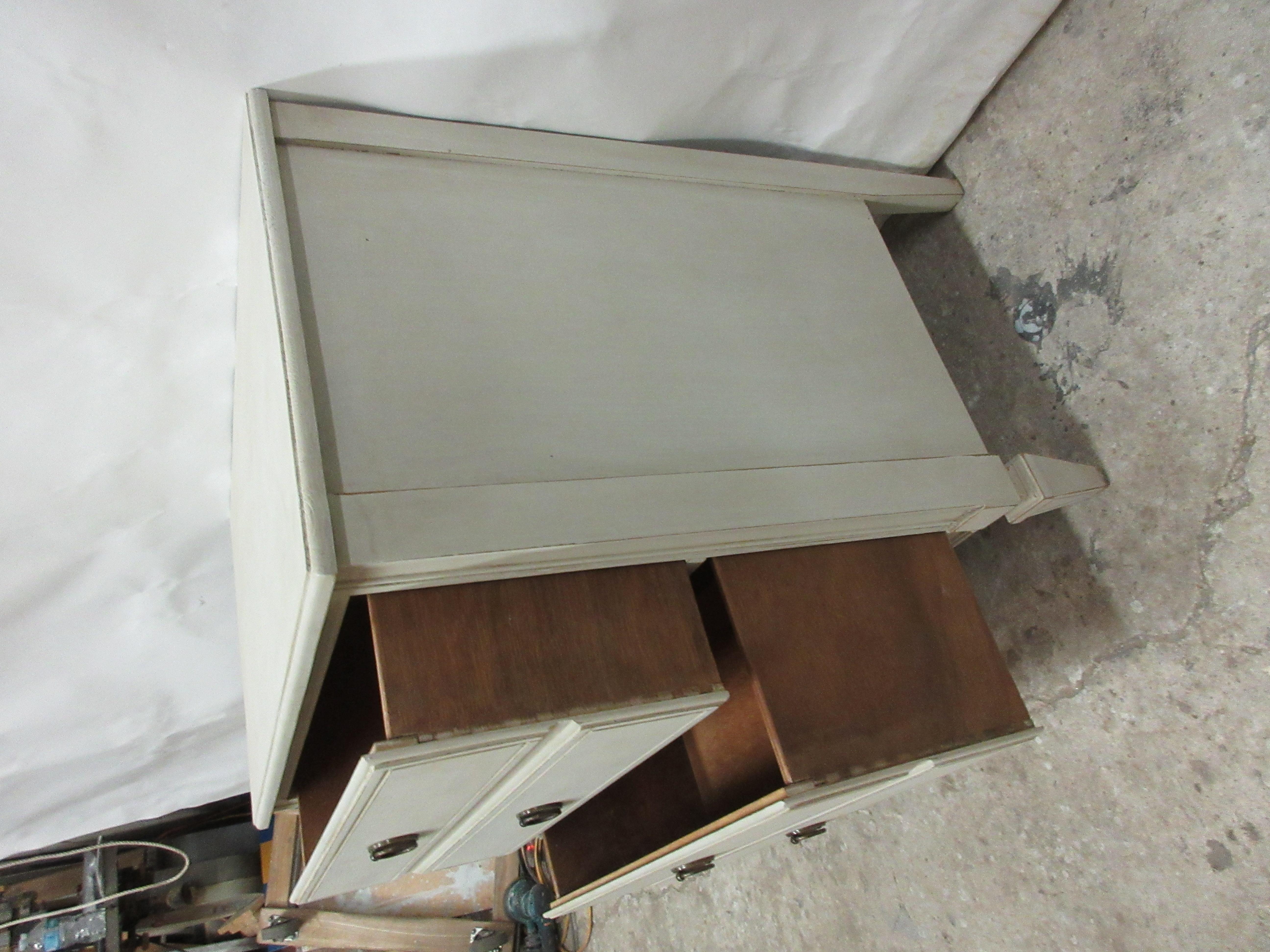 This is a very unique 4 visual 2 drawer Gustavian Chest, its been restored and repainted with Milk paints 